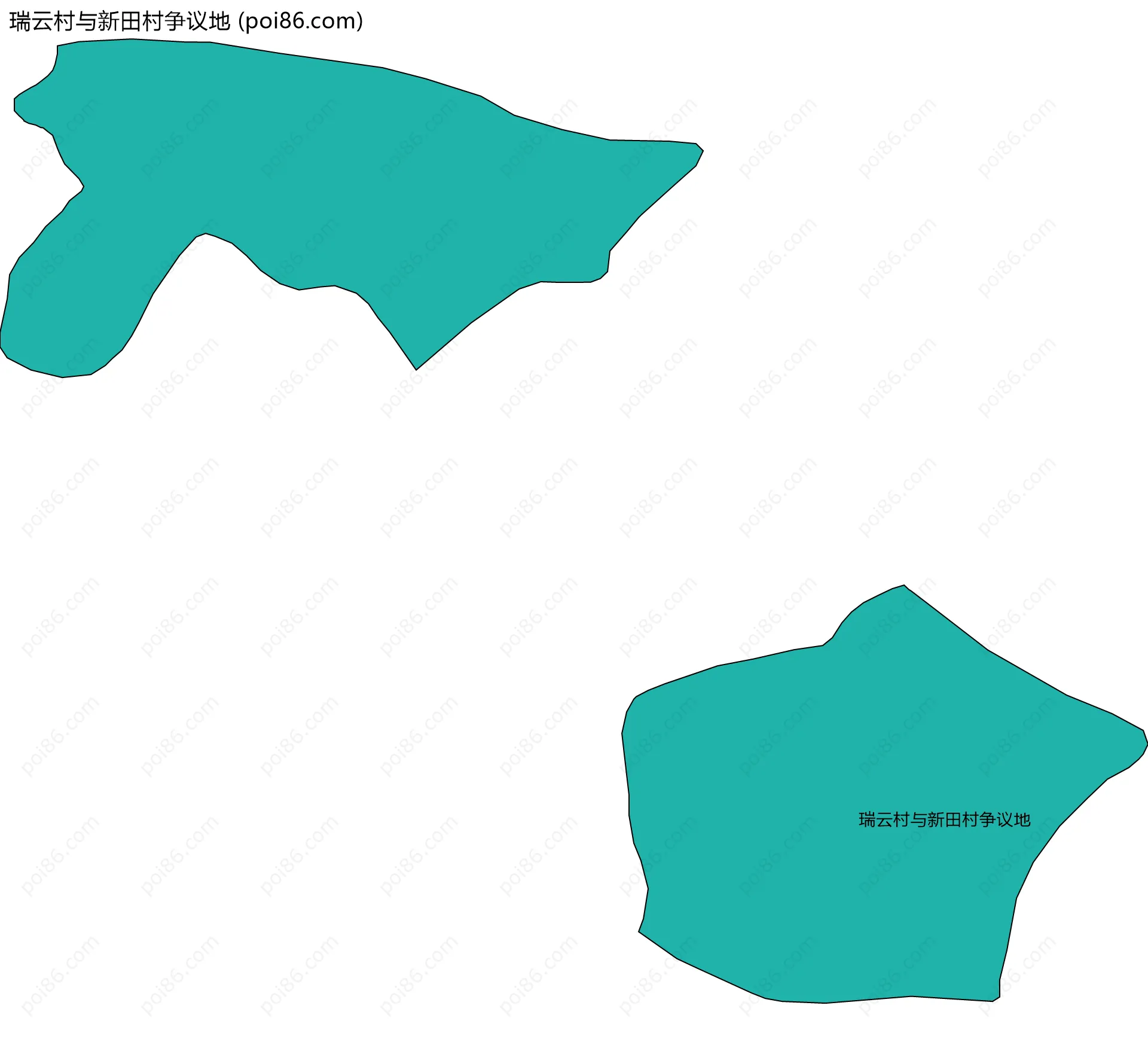 瑞云村与新田村争议地边界地图