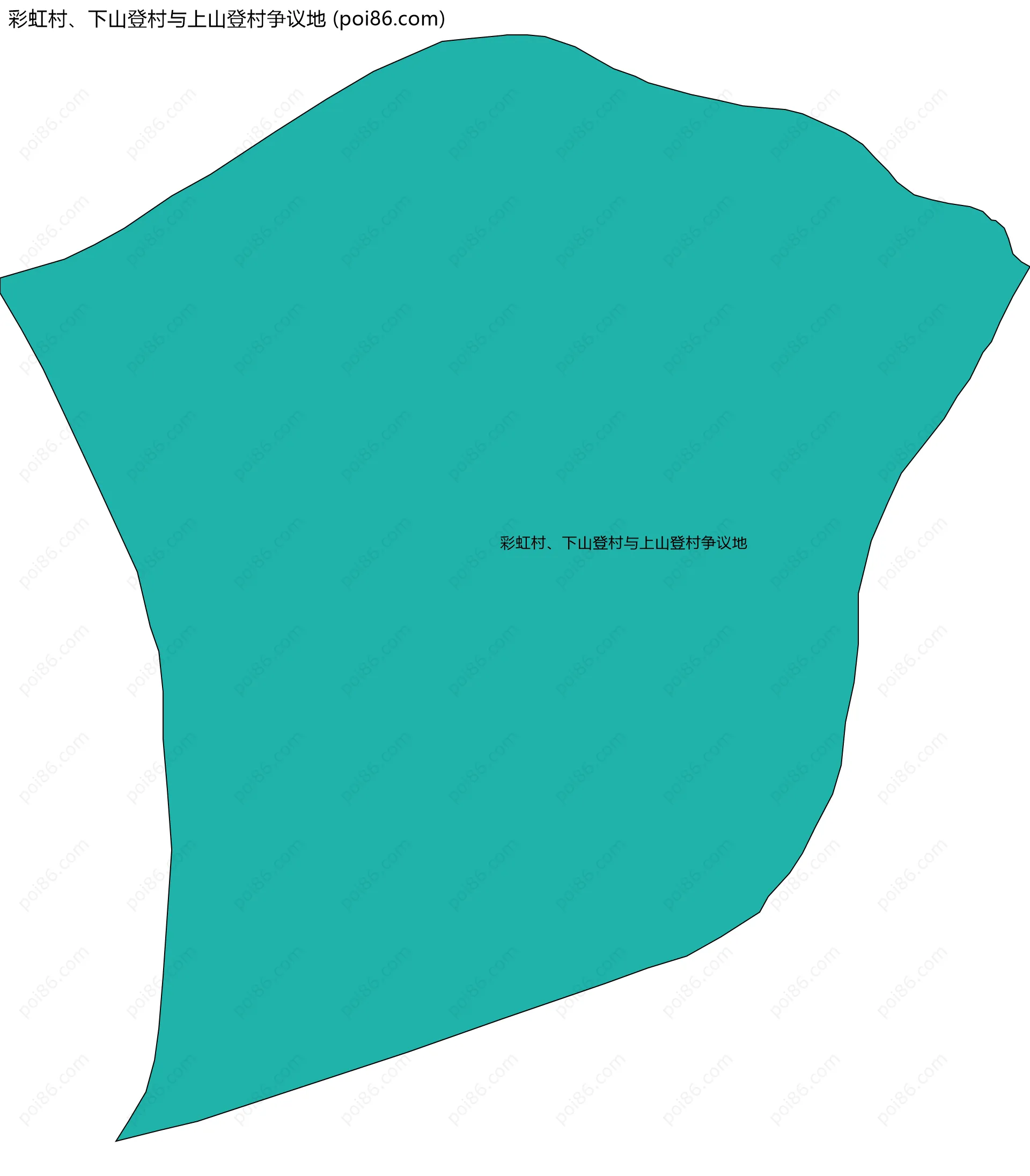 彩虹村、下山登村与上山登村争议地边界地图