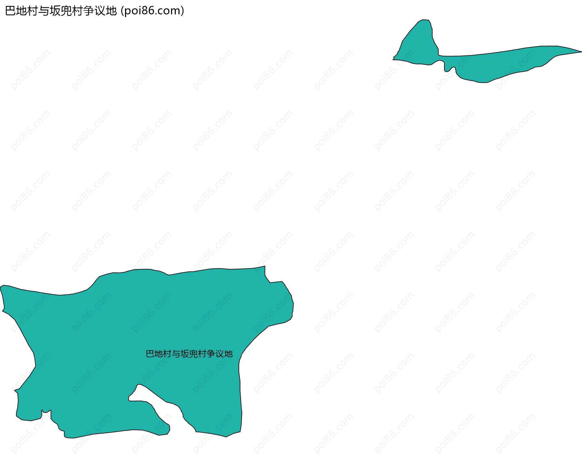 巴地村与坂兜村争议地边界地图