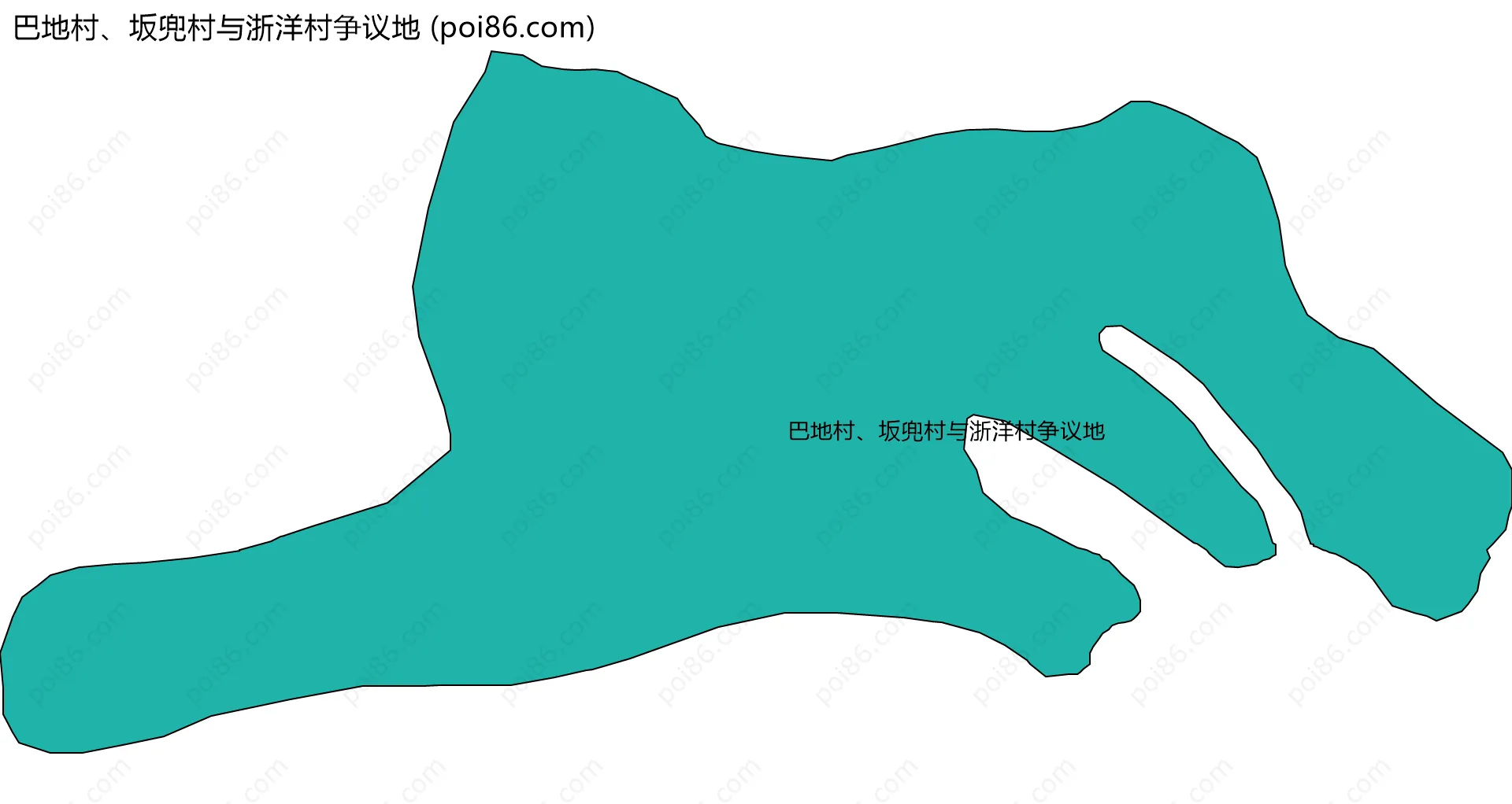 巴地村、坂兜村与浙洋村争议地边界地图