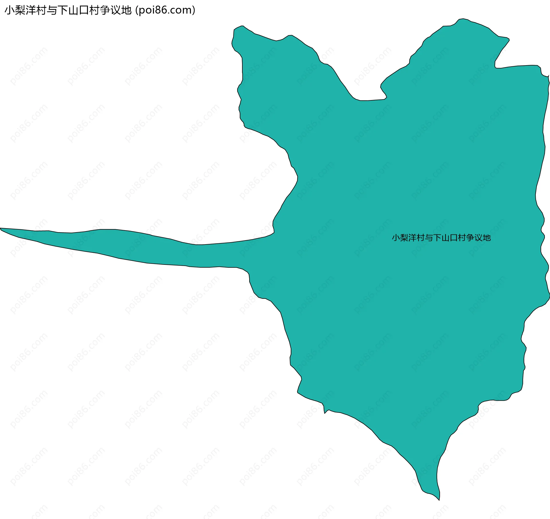 小梨洋村与下山口村争议地边界地图