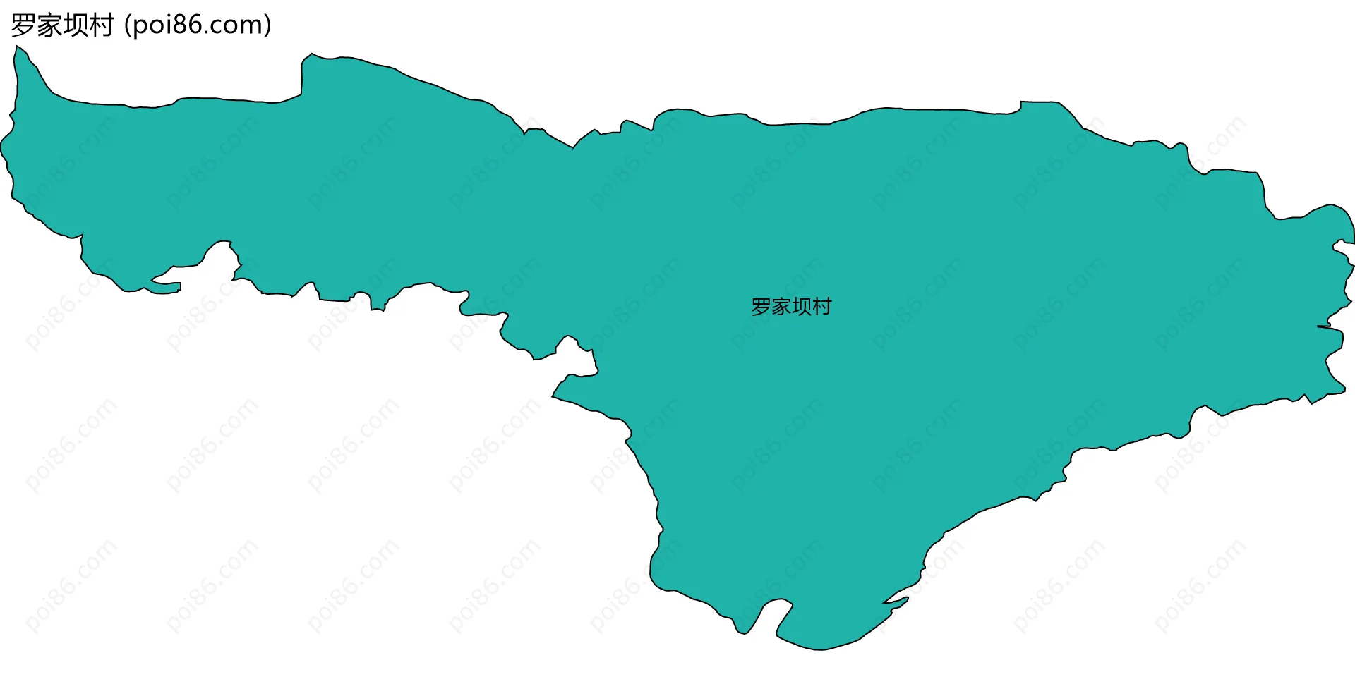 罗家坝村边界地图