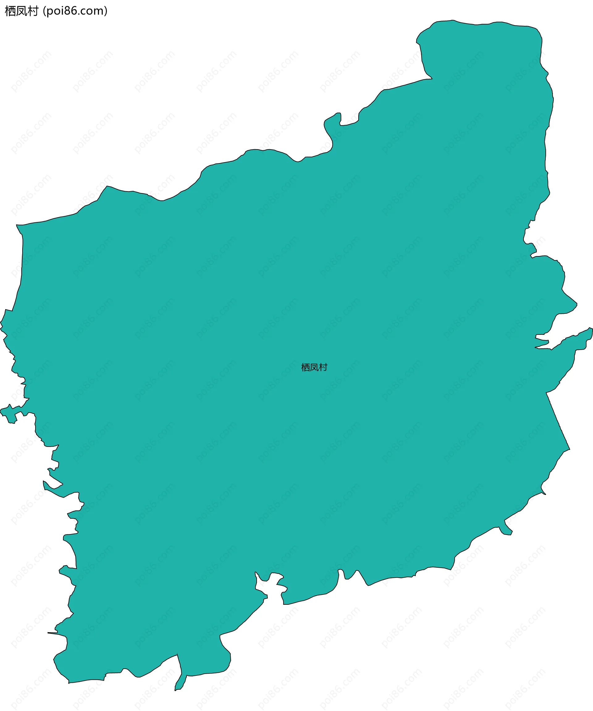 栖凤村边界地图