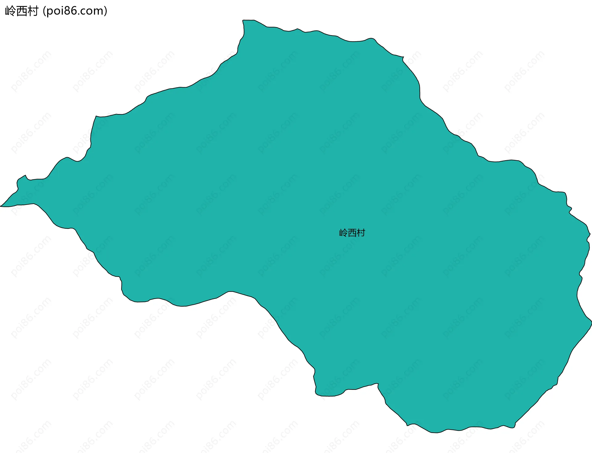 岭西村边界地图