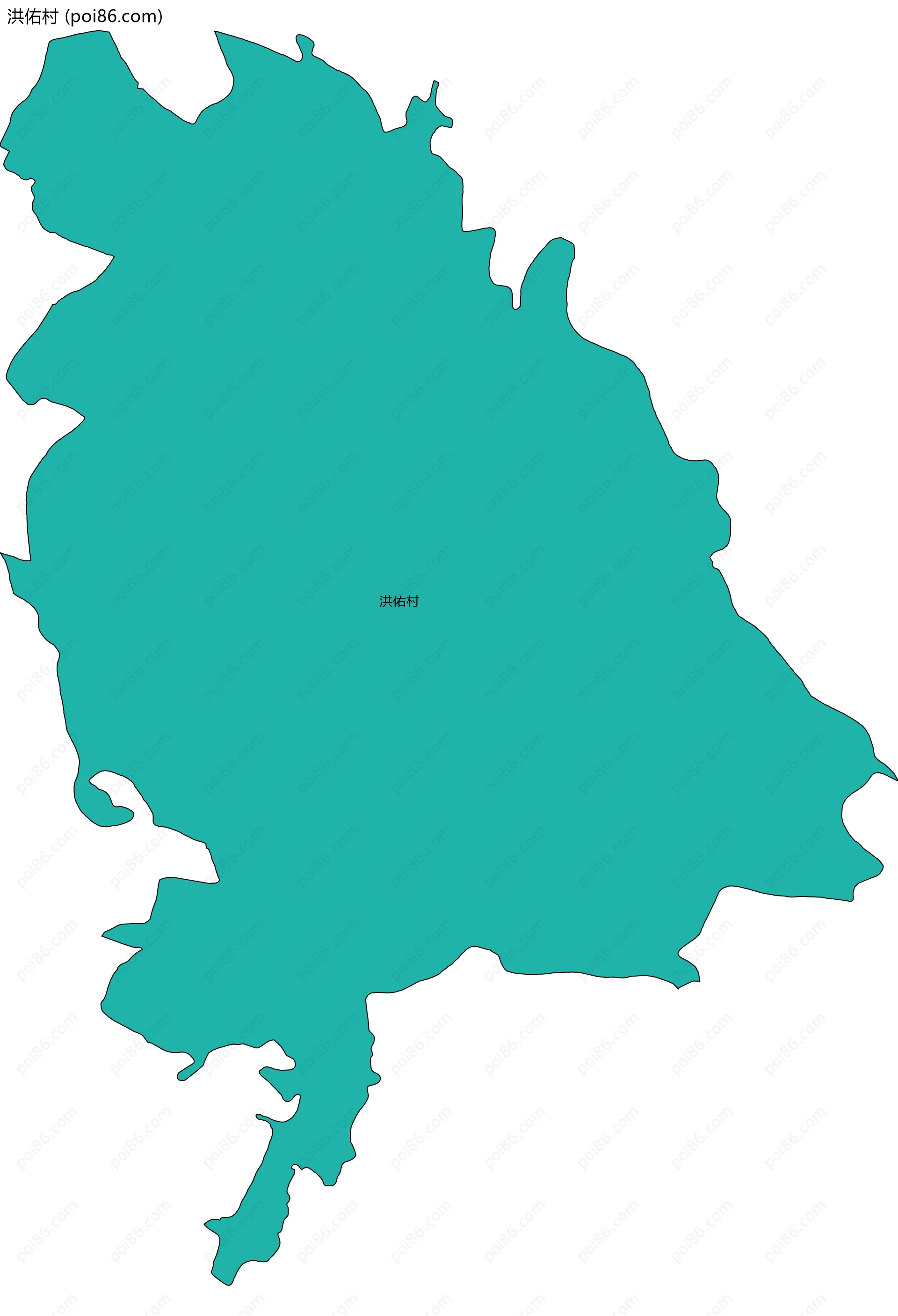 洪佑村边界地图