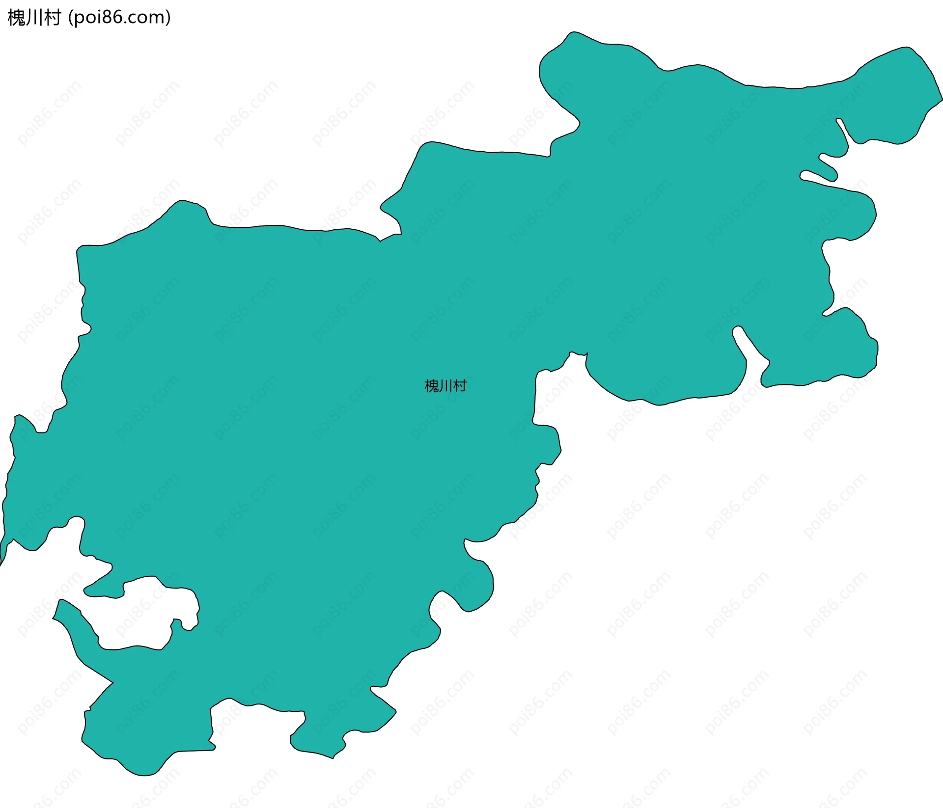 槐川村边界地图