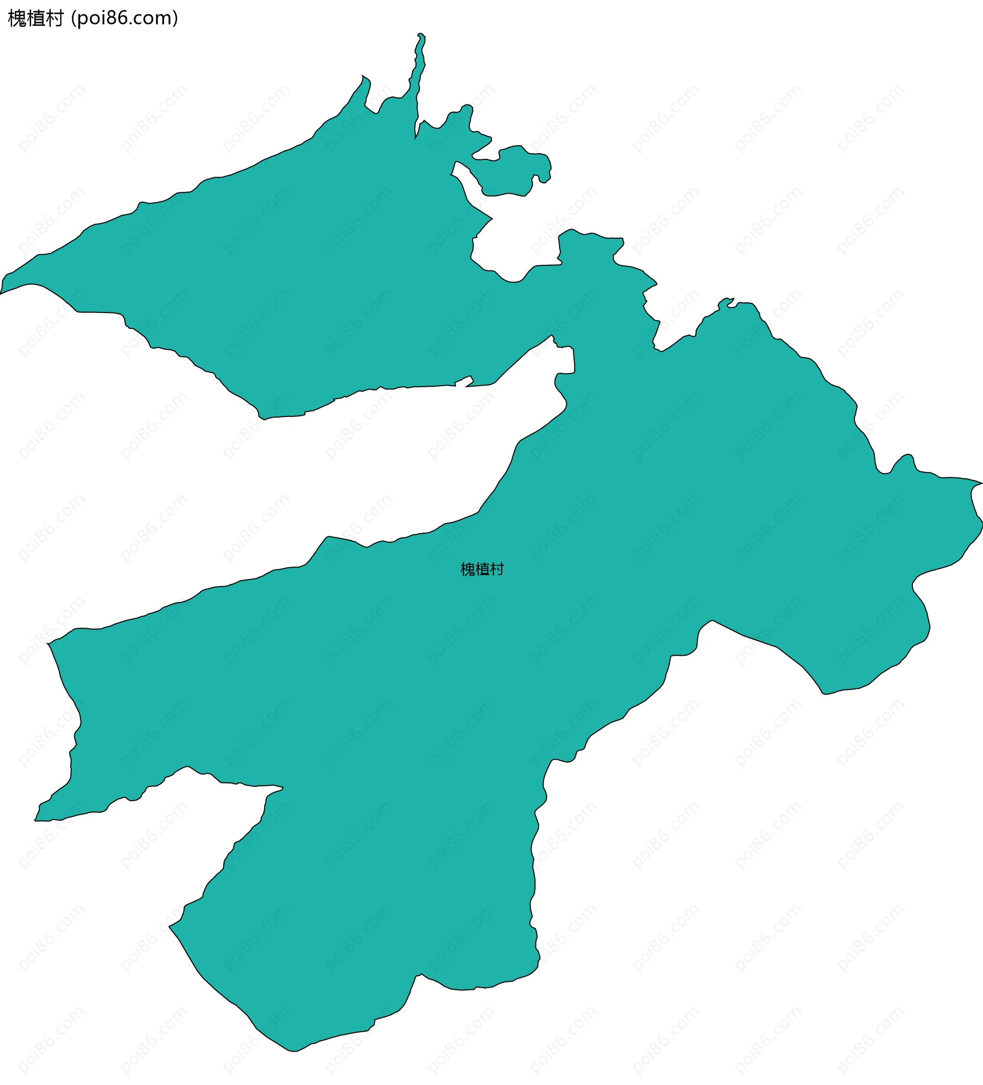 槐植村边界地图