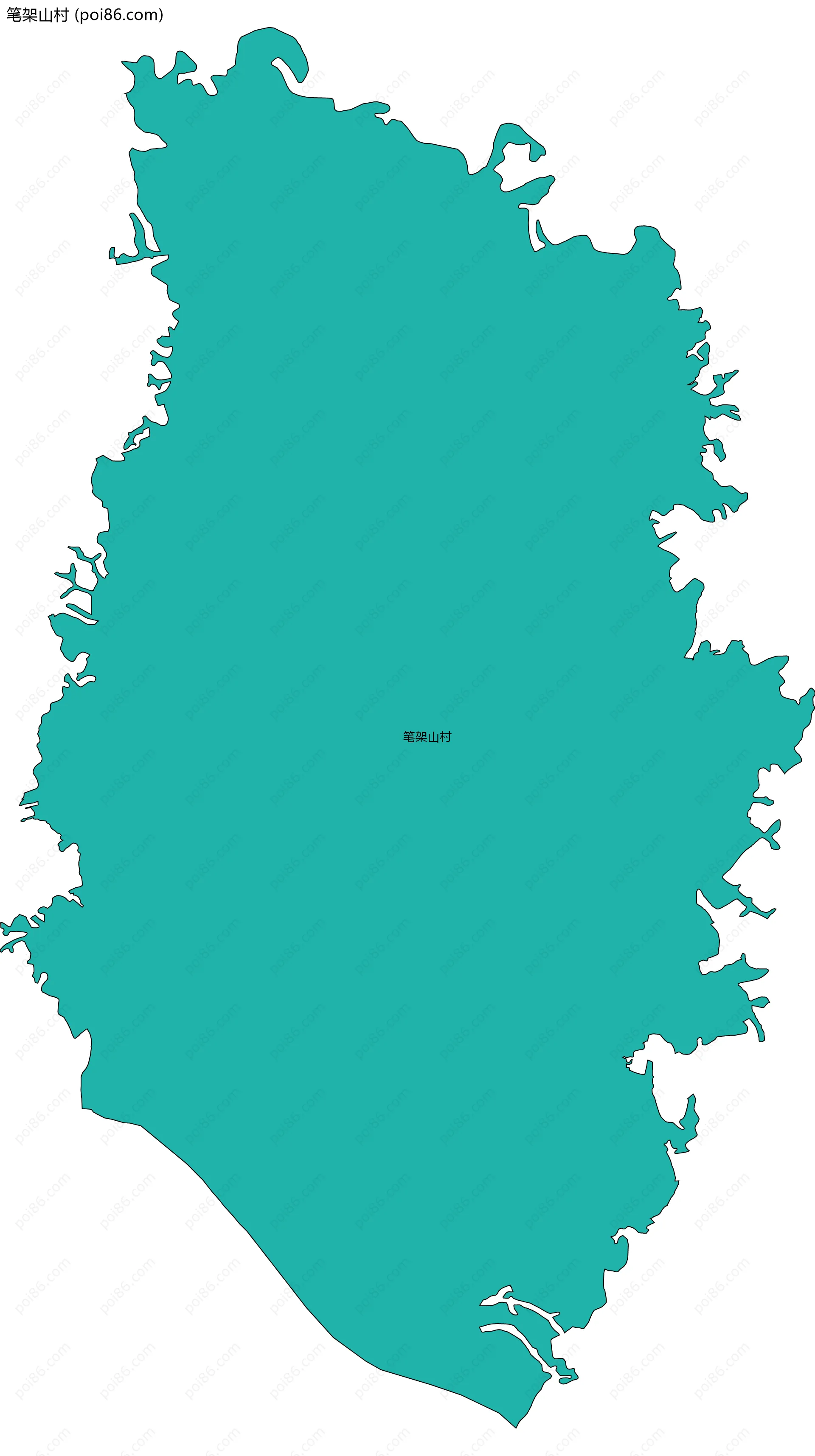 笔架山村边界地图