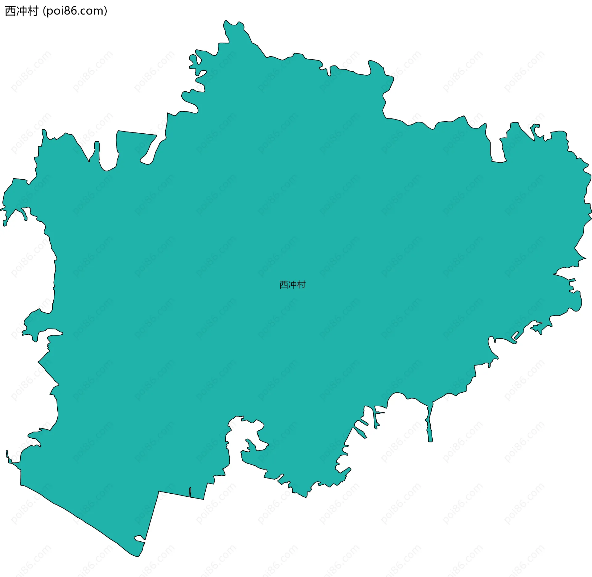 西冲村边界地图