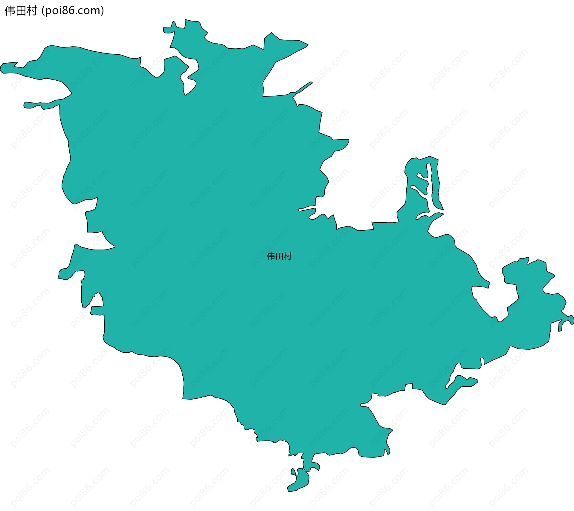 伟田村边界地图