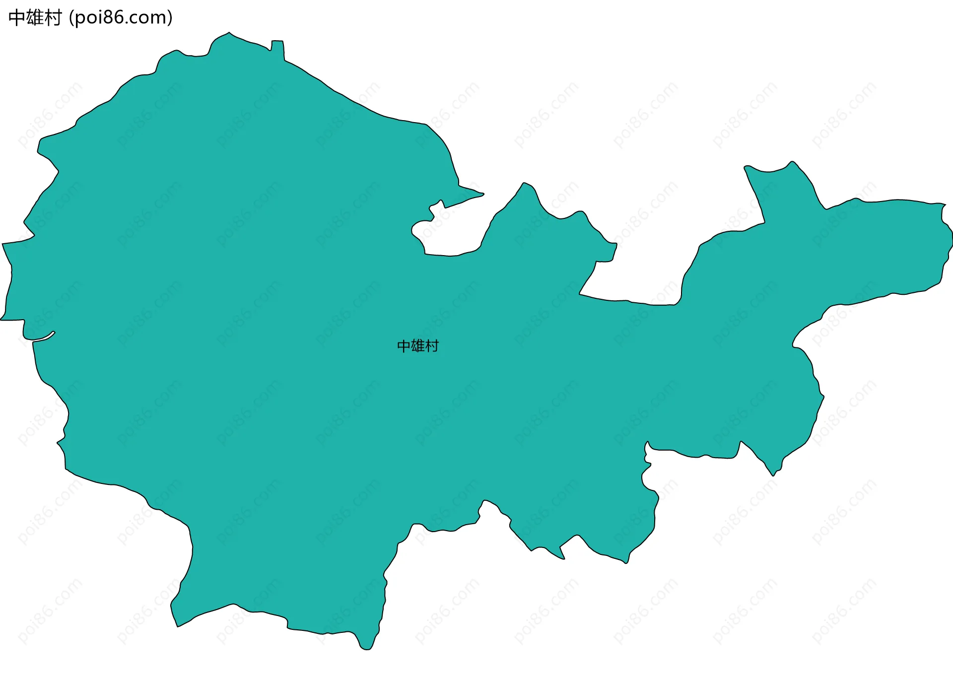 中雄村边界地图