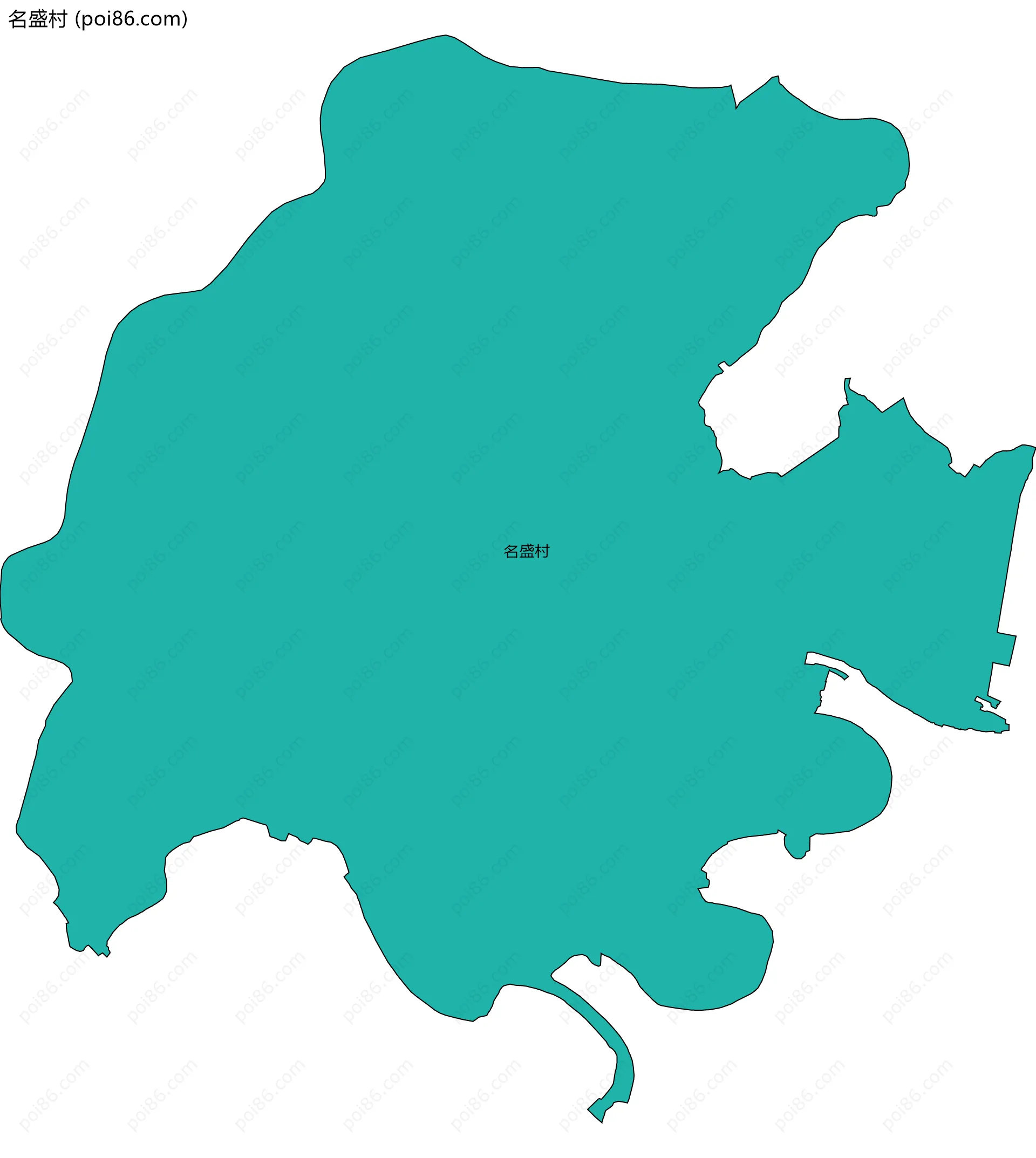 名盛村边界地图