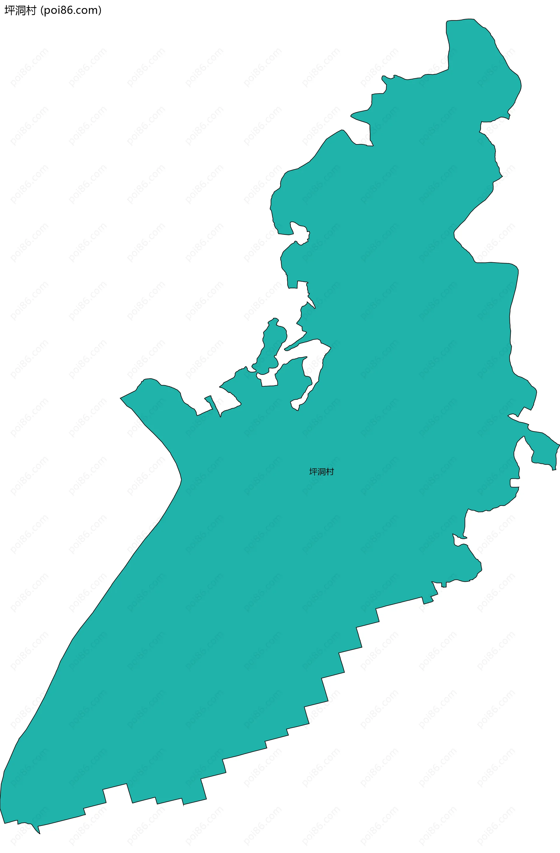 坪洞村边界地图