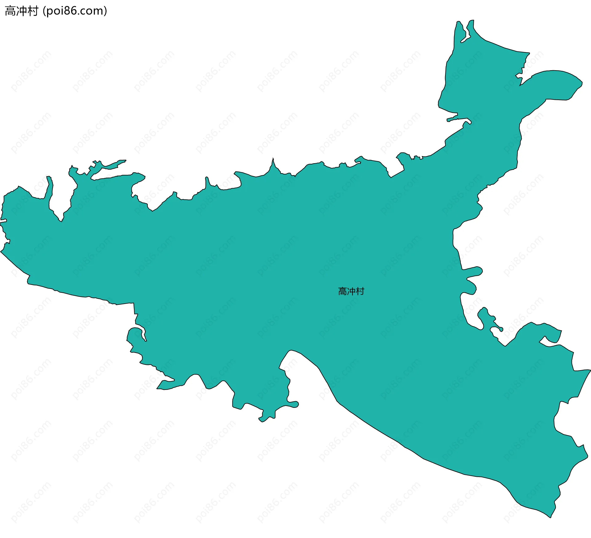 高冲村边界地图