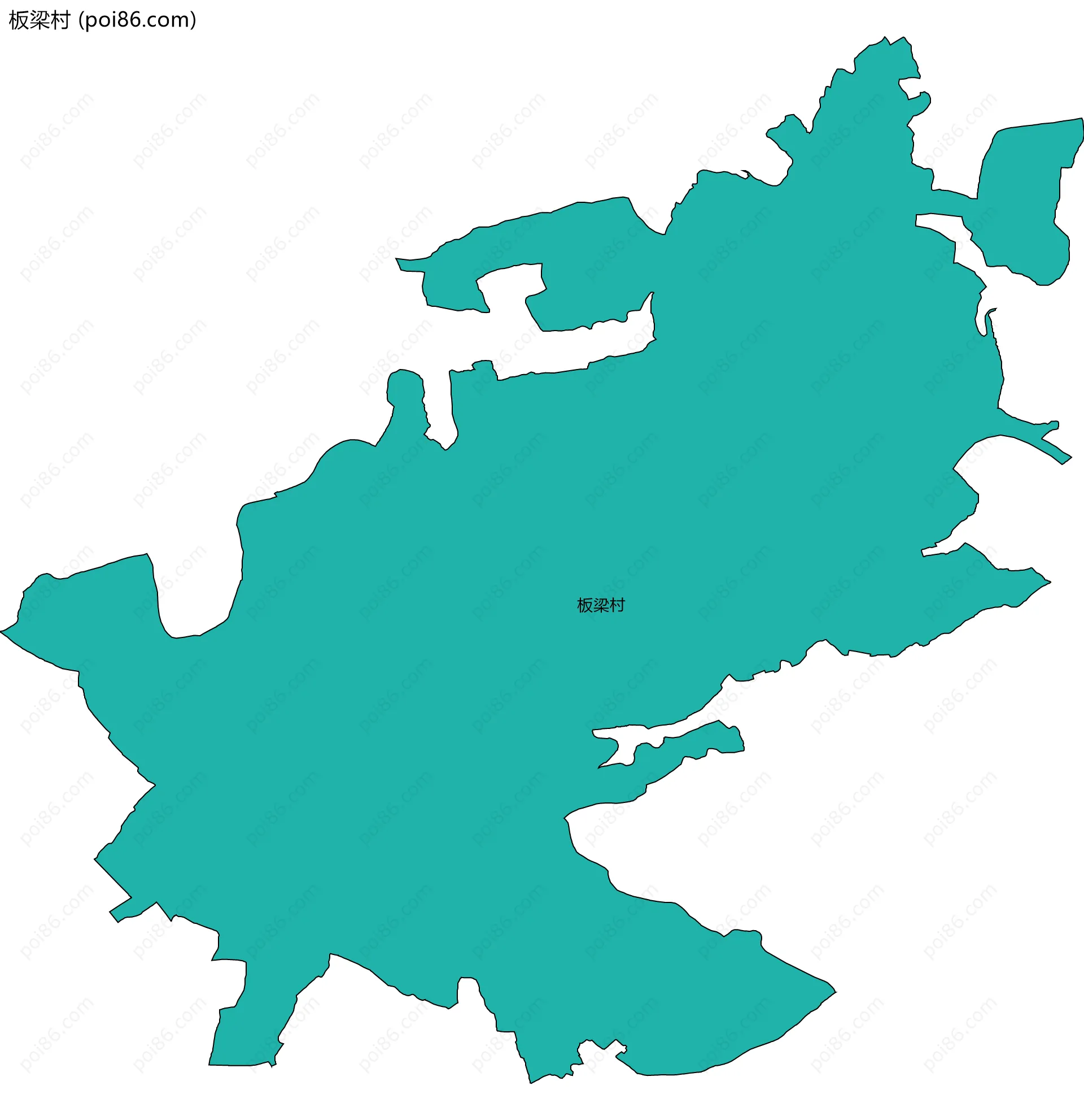 板梁村边界地图