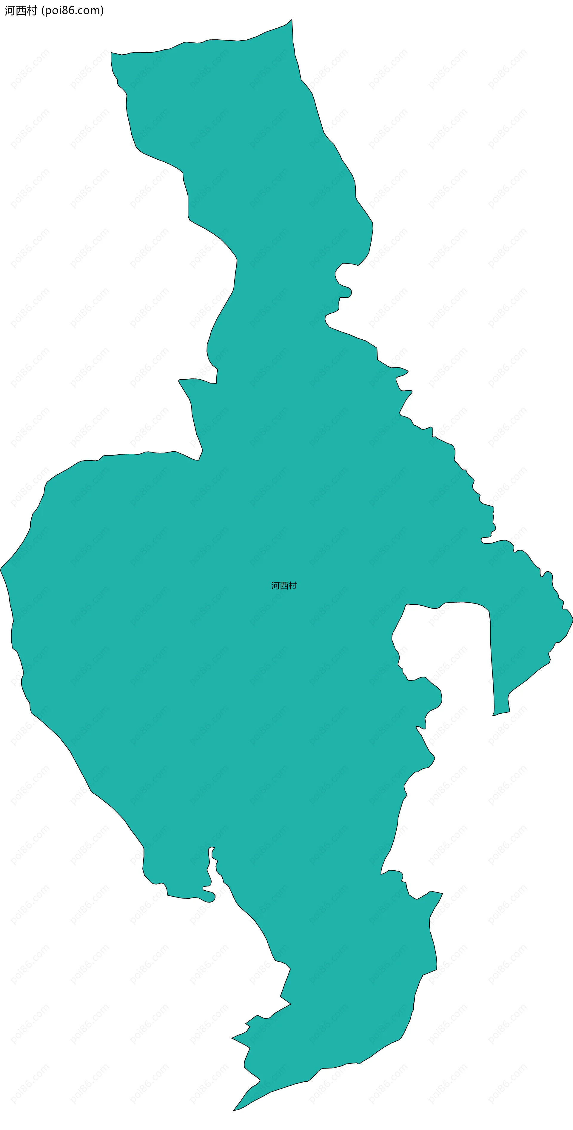 河西村边界地图