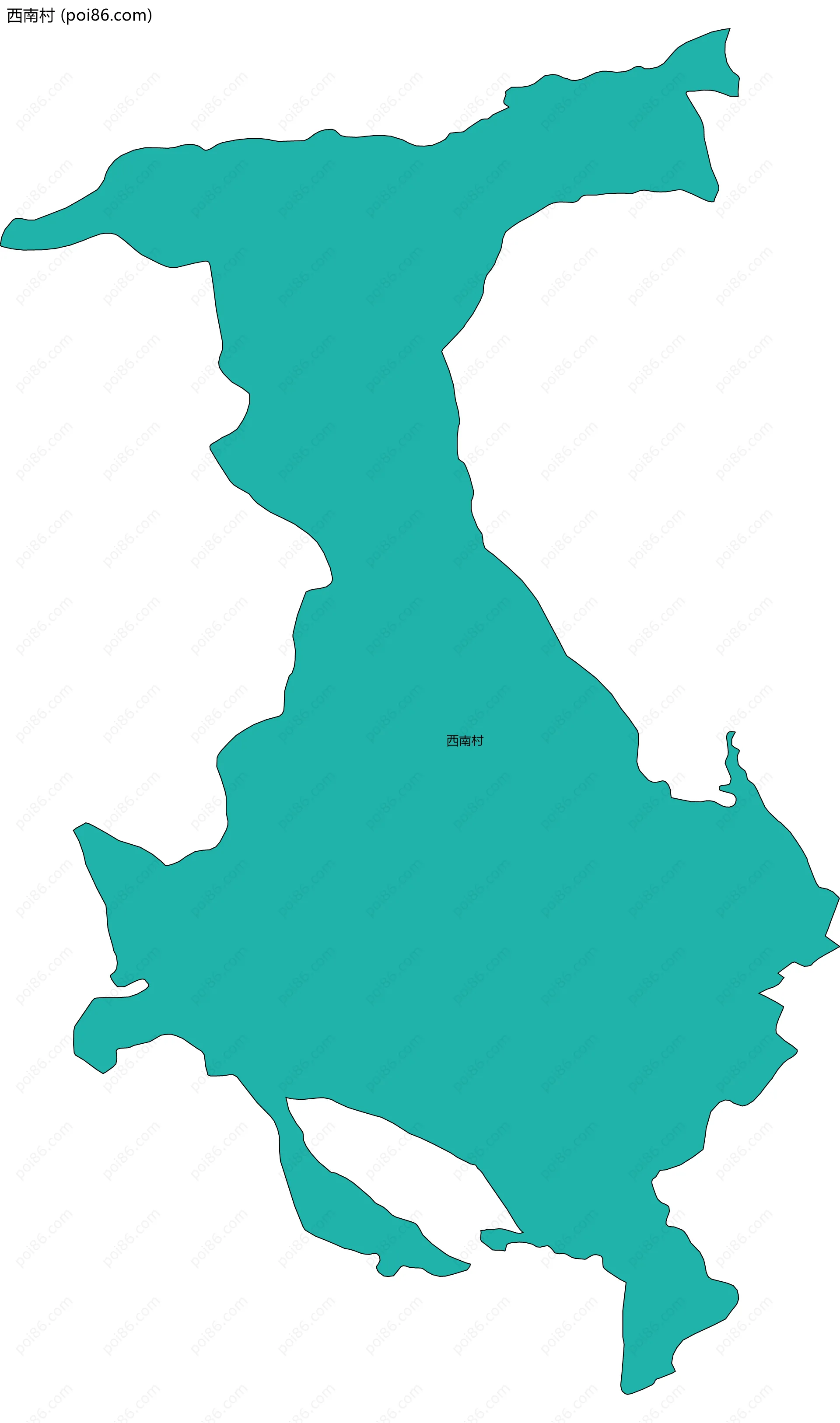 西南村边界地图