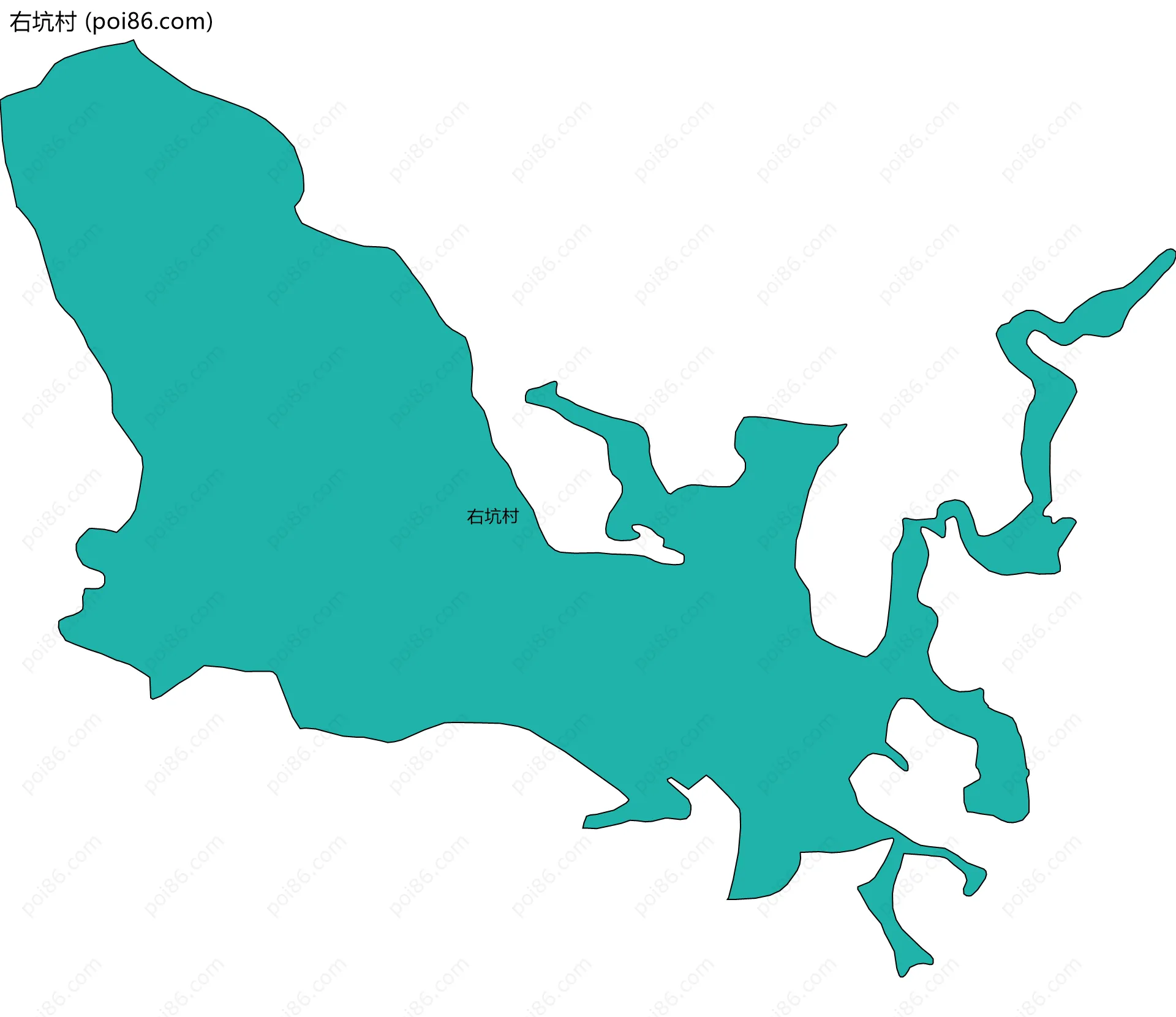 右坑村边界地图