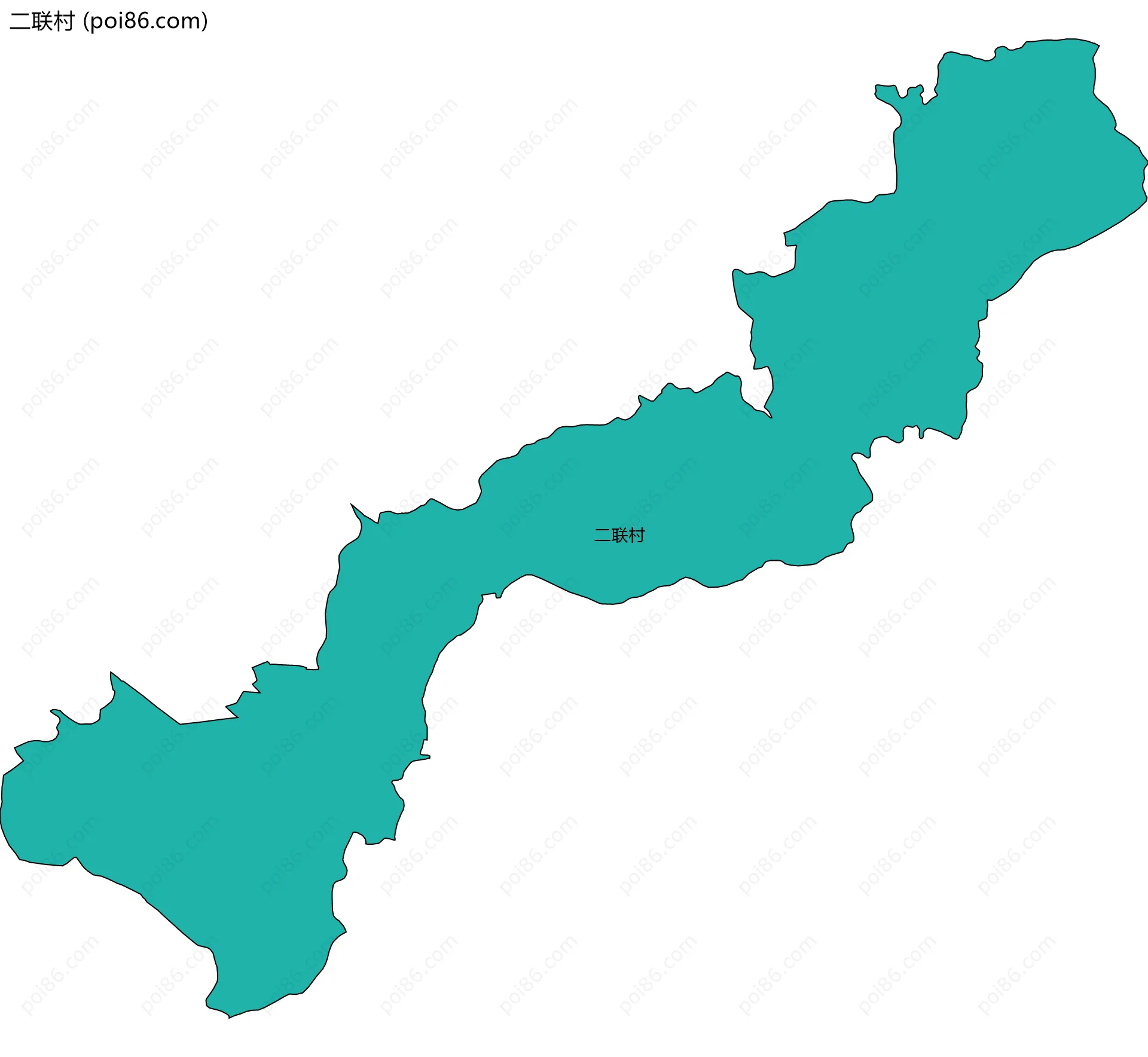 二联村边界地图
