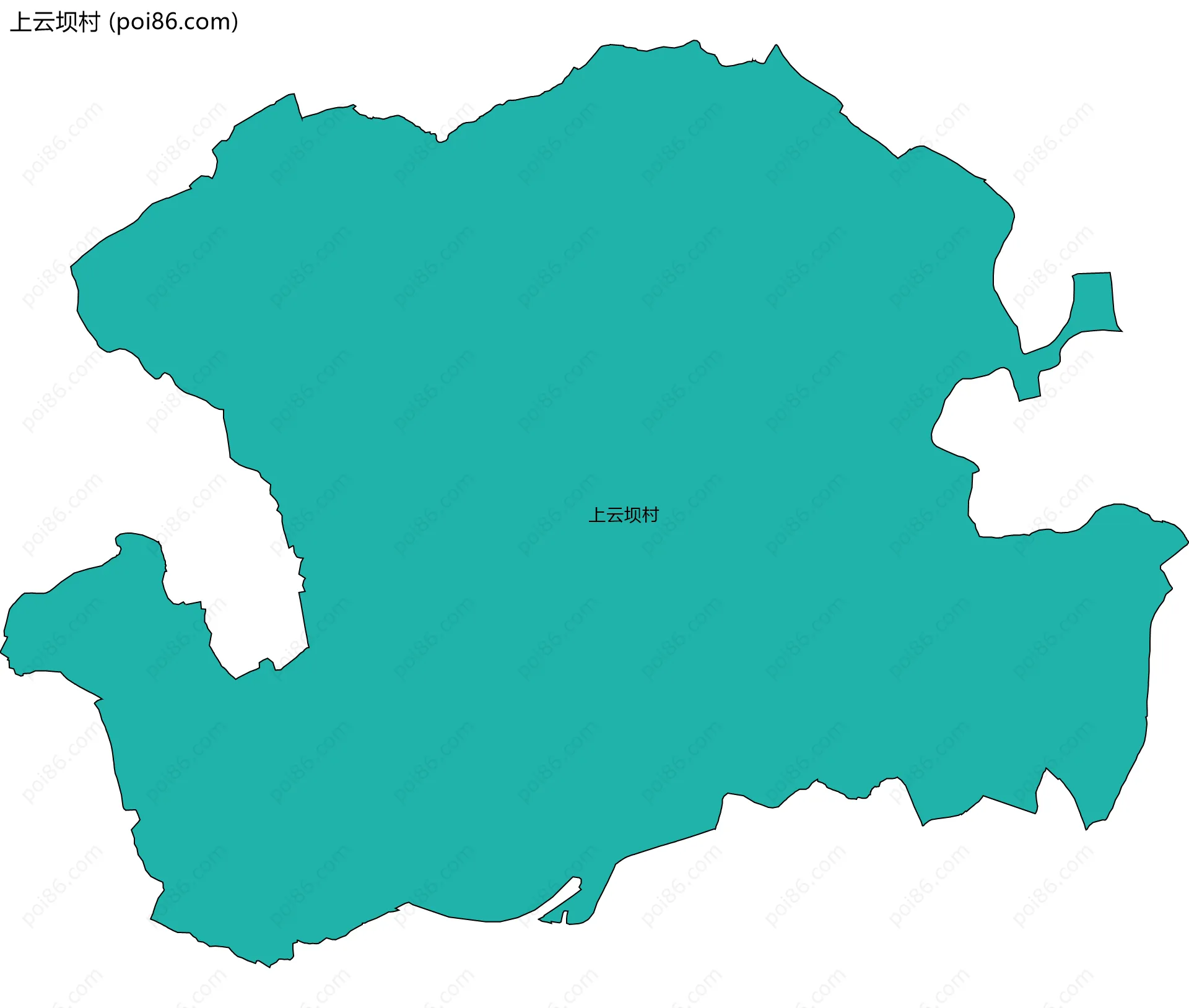 上云坝村边界地图