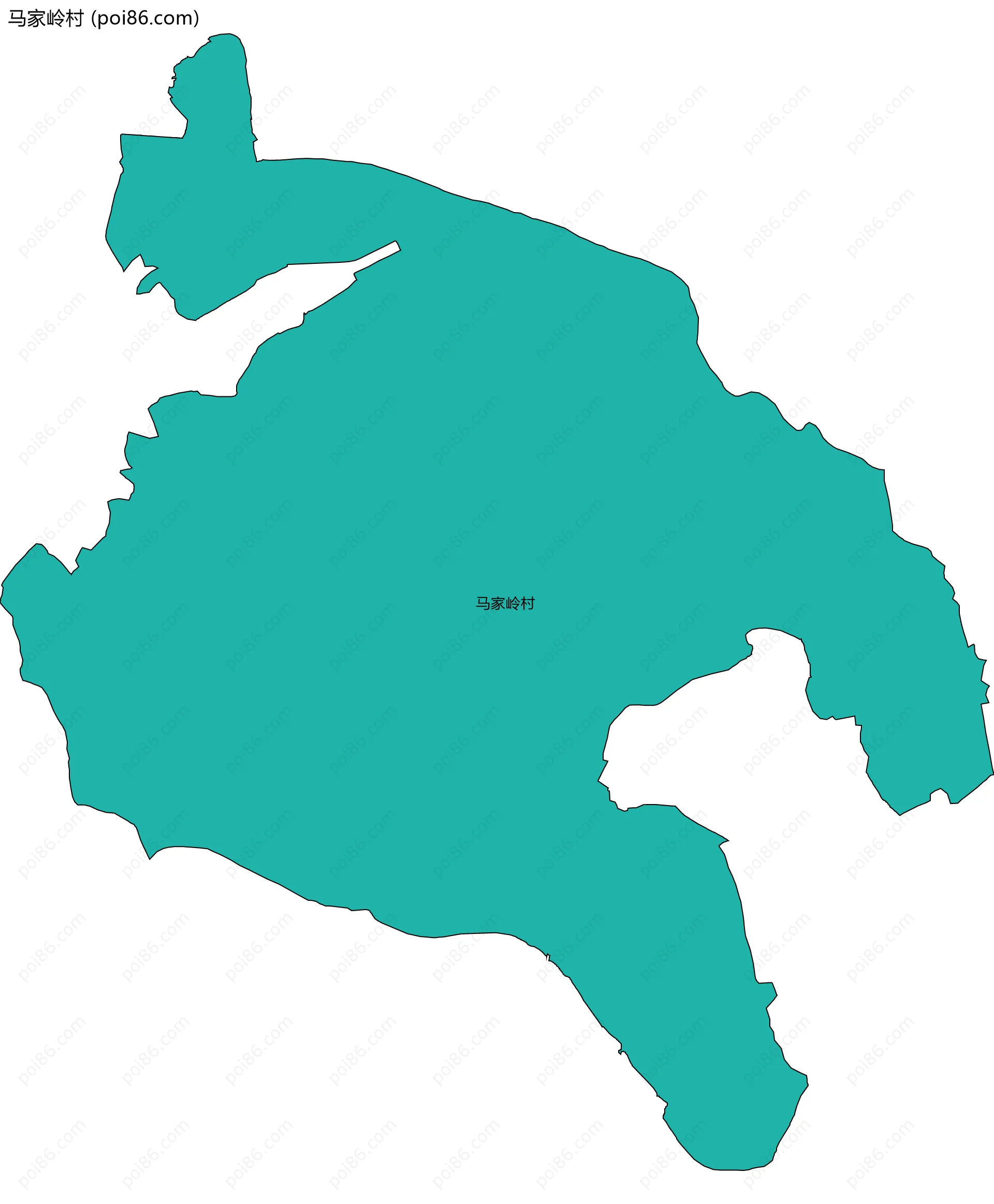 马家岭村边界地图