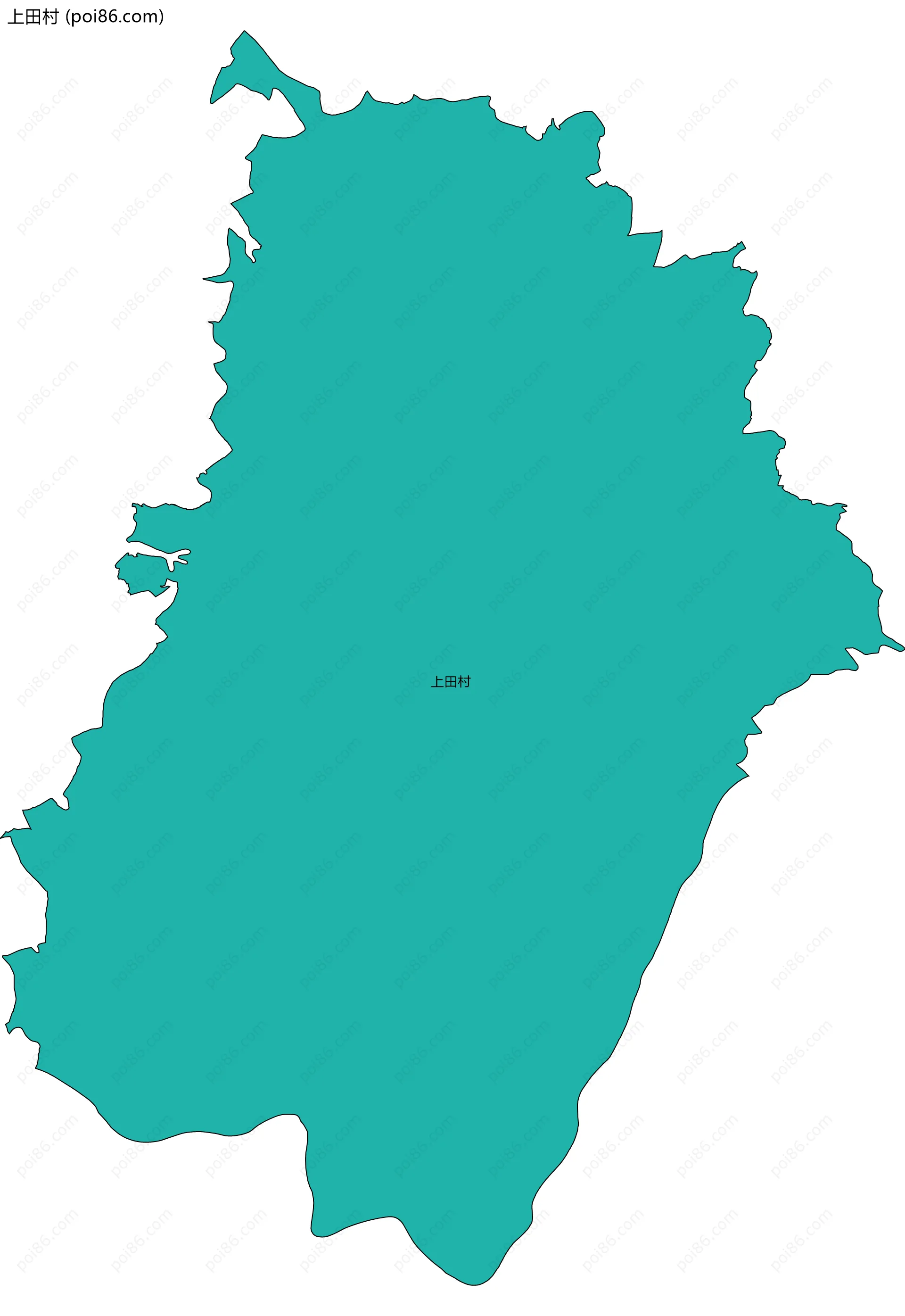 上田村边界地图