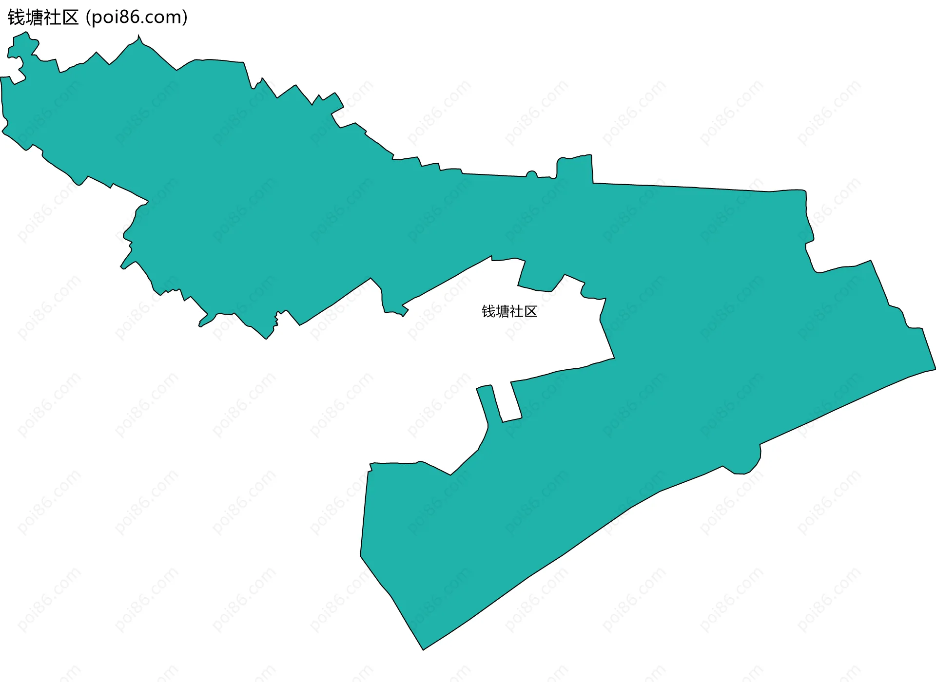 钱塘社区边界地图
