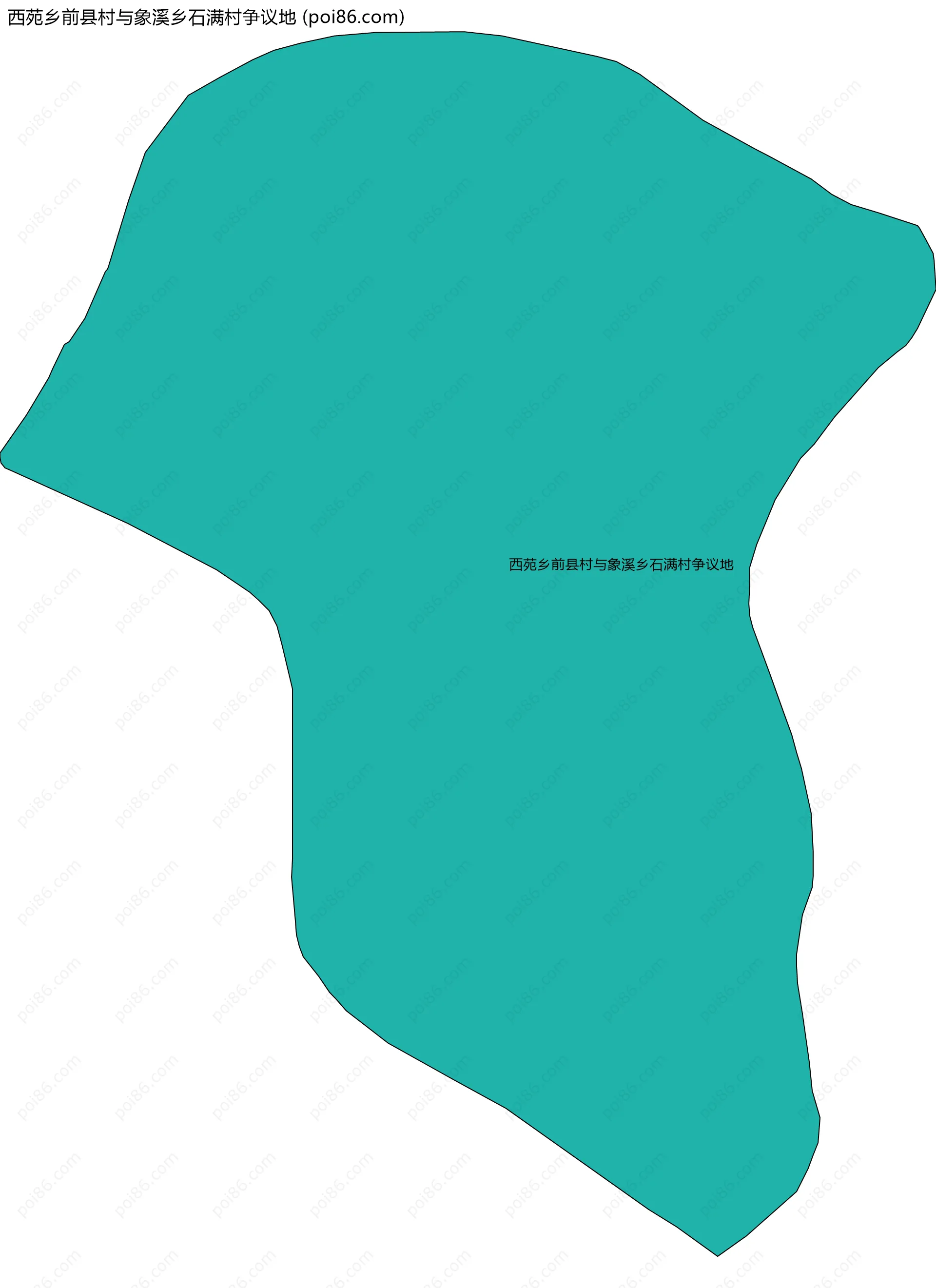 西苑乡前县村与象溪乡石满村争议地边界地图
