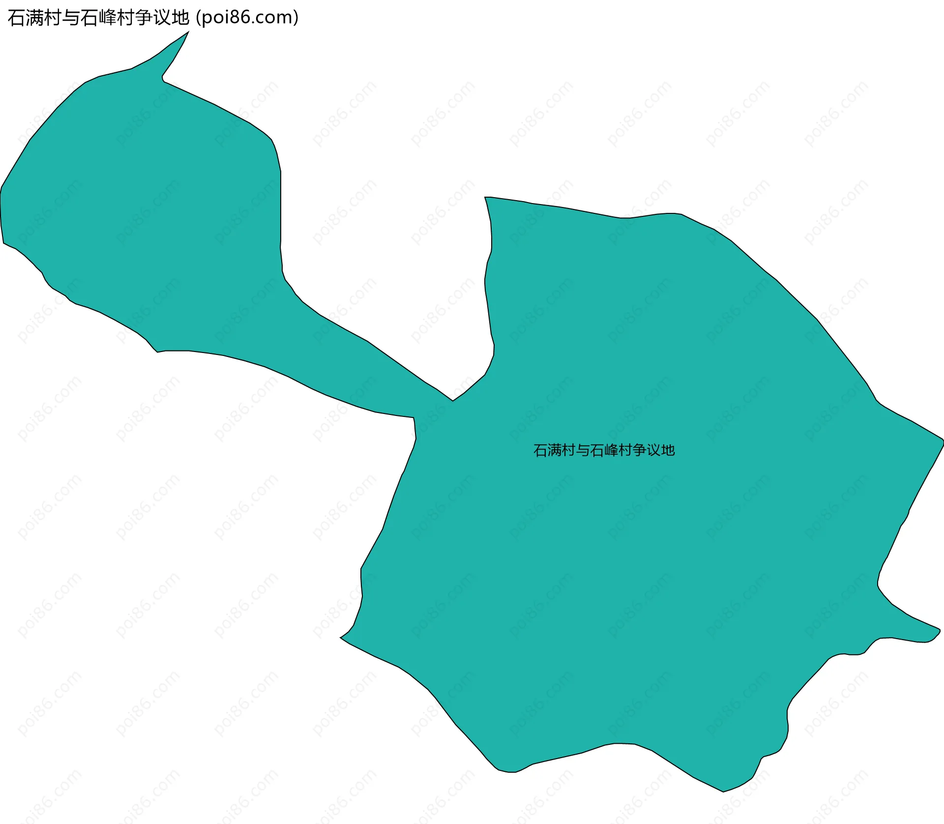 石满村与石峰村争议地边界地图