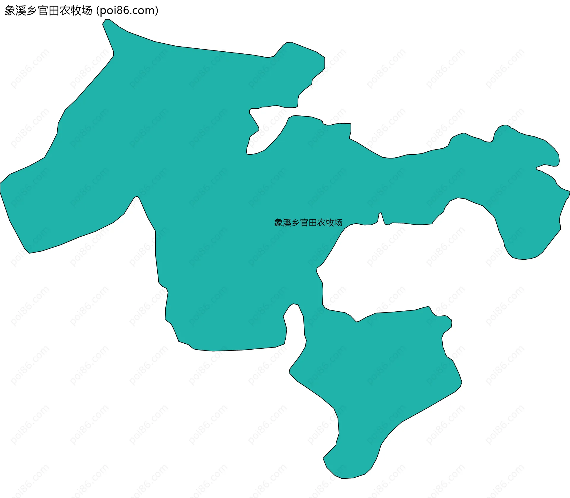 象溪乡官田农牧场边界地图