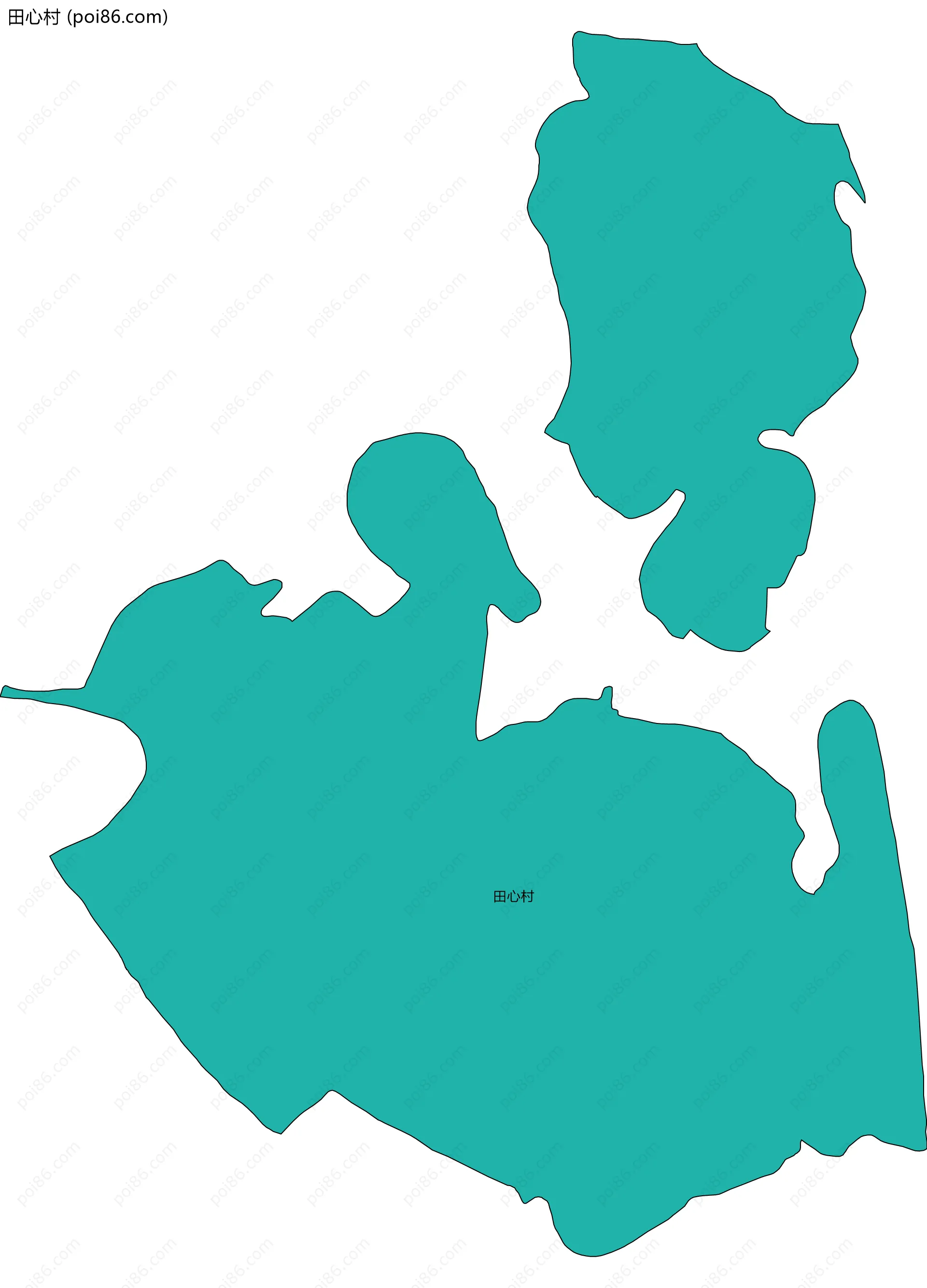 田心村边界地图