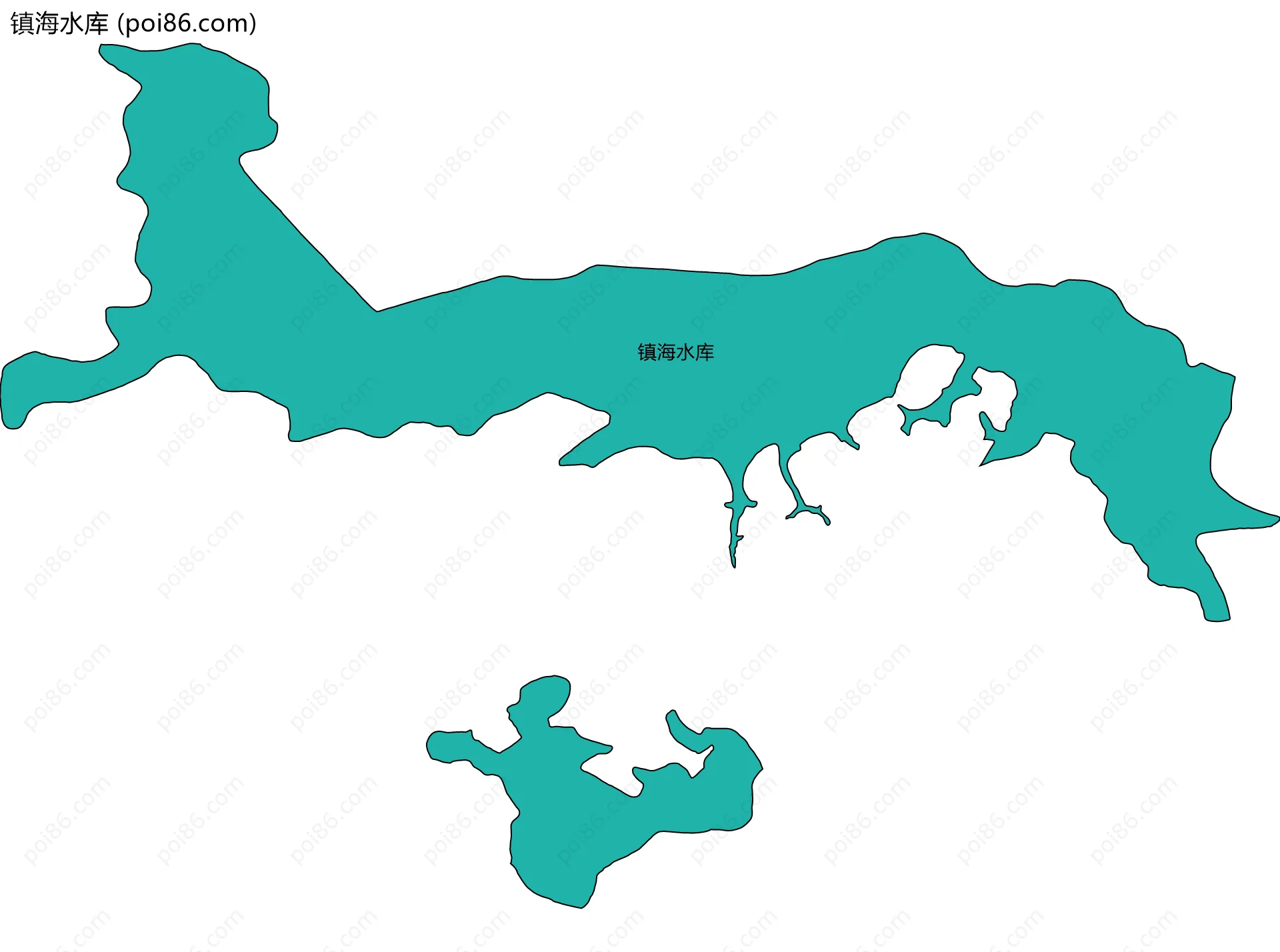 镇海水库边界地图