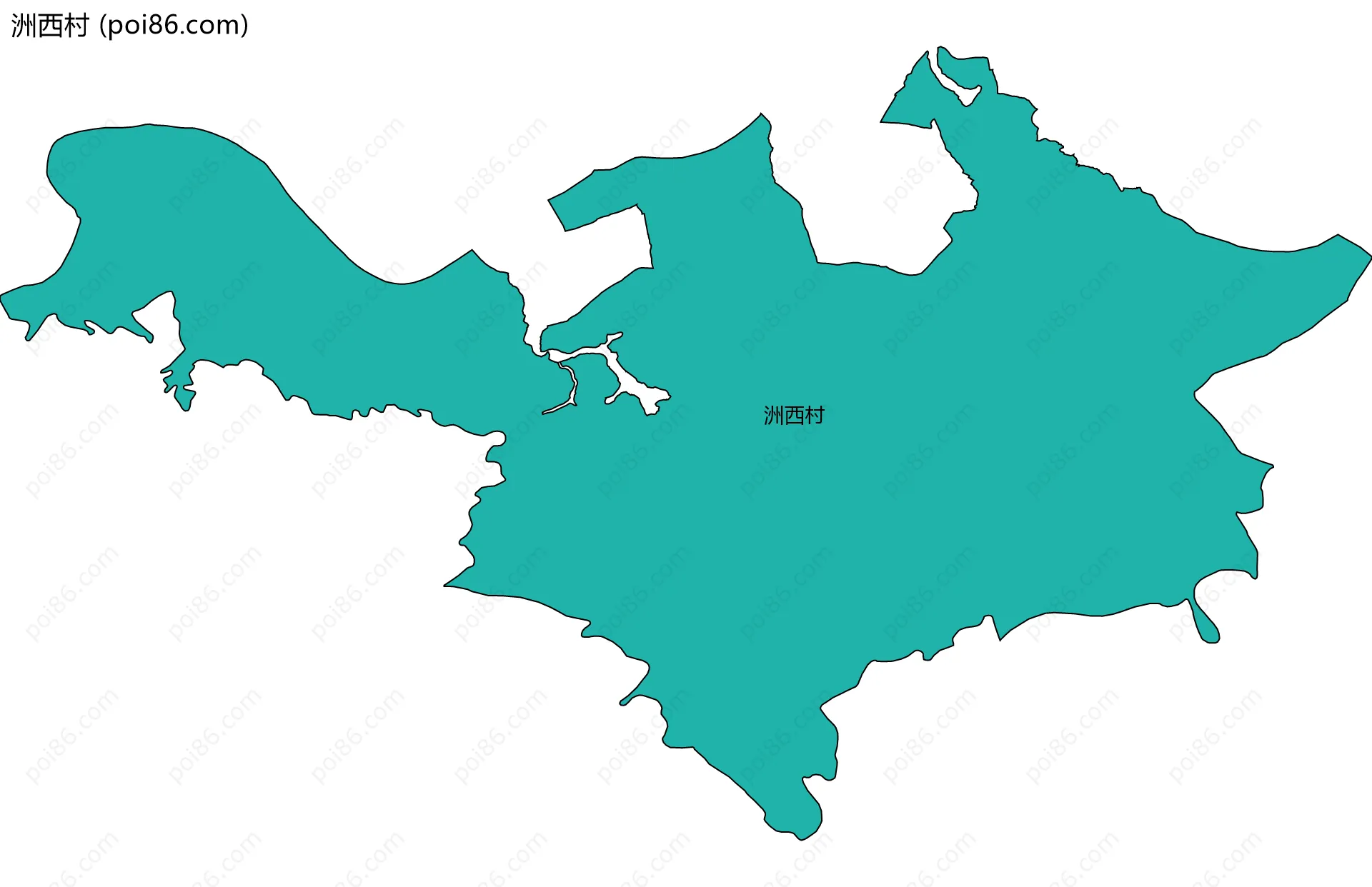 洲西村边界地图