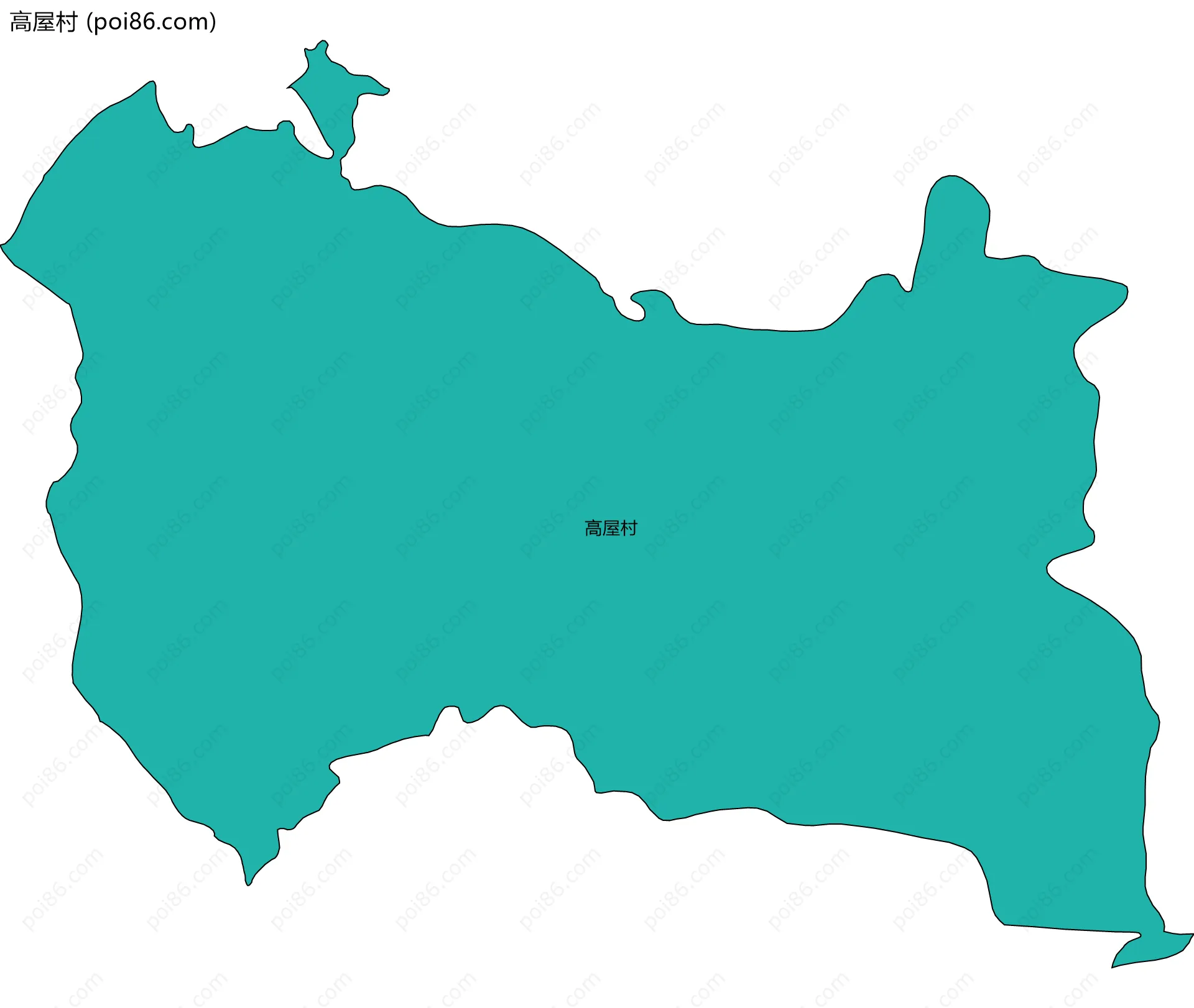 高屋村边界地图