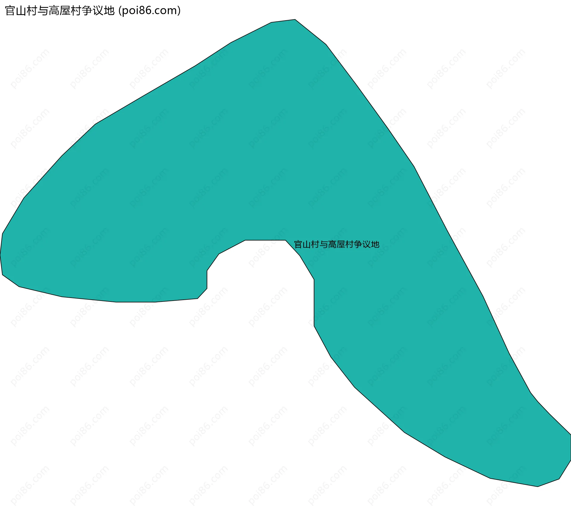 官山村与高屋村争议地边界地图