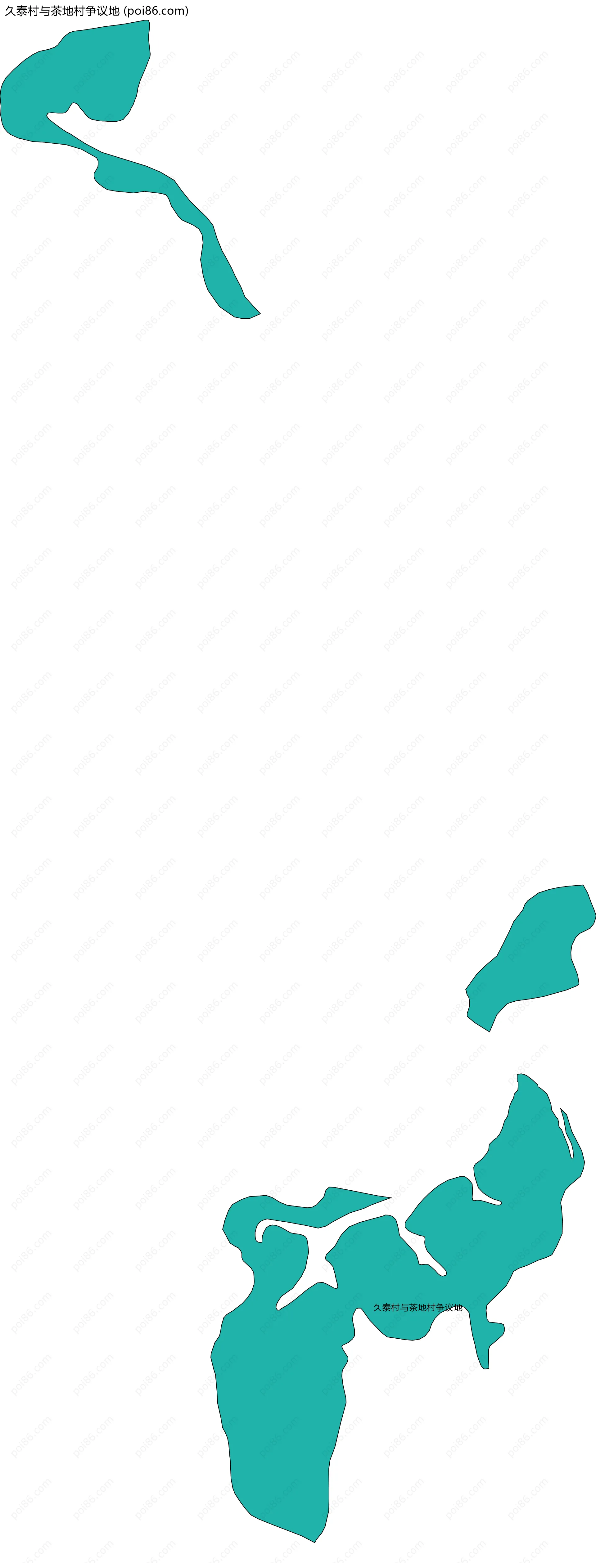 久泰村与茶地村争议地边界地图