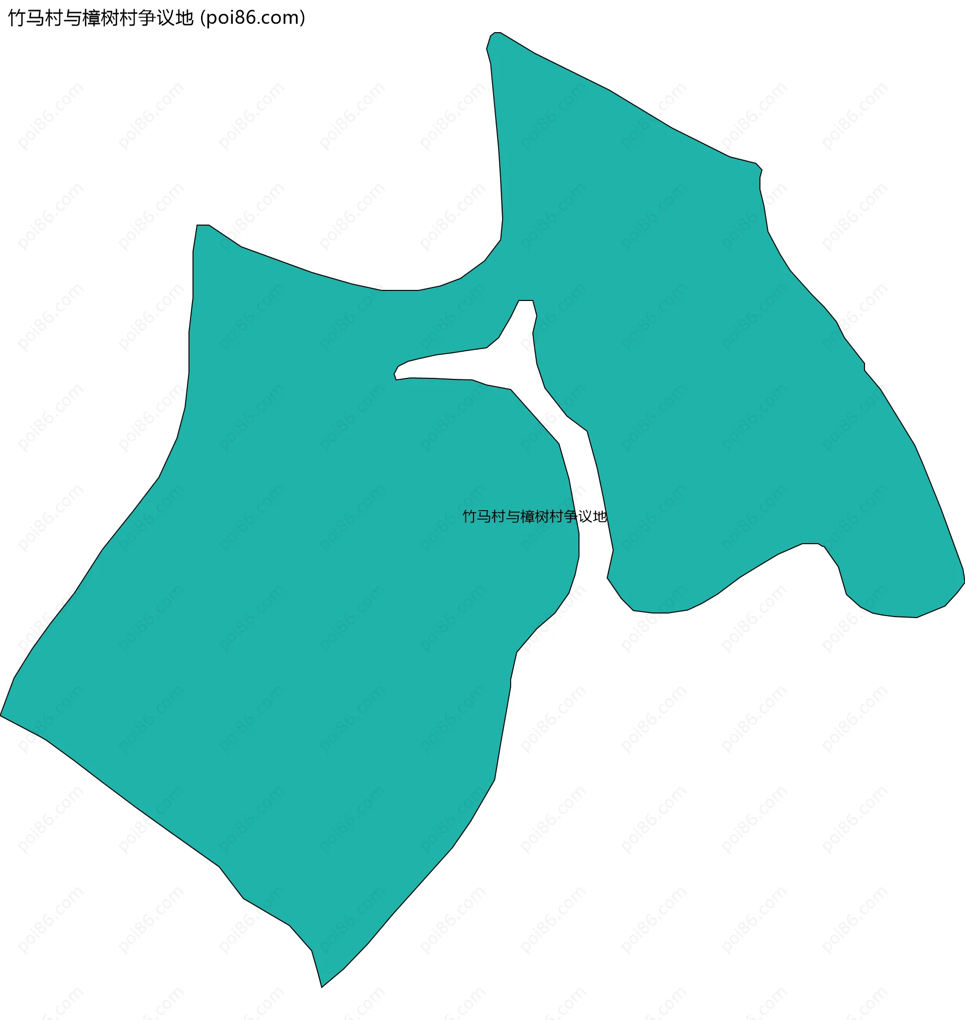 竹马村与樟树村争议地边界地图