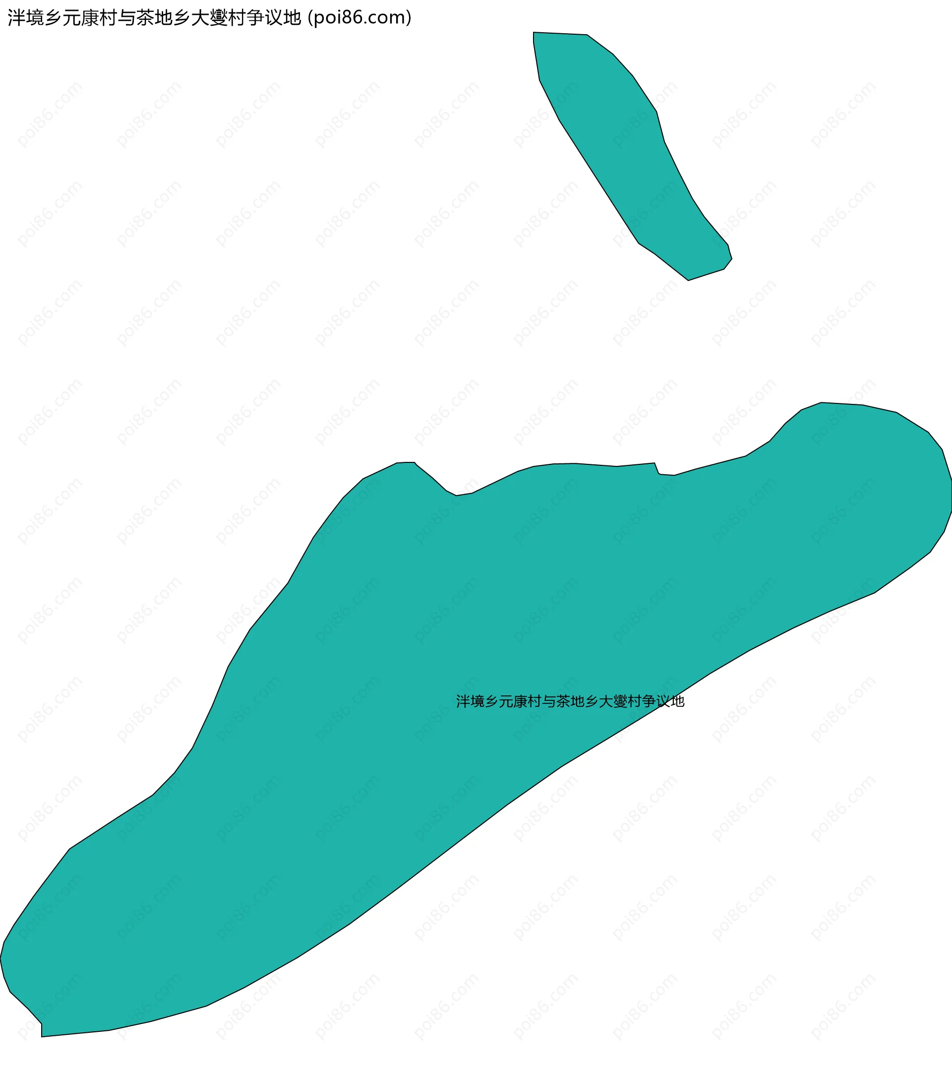 泮境乡元康村与茶地乡大燮村争议地边界地图