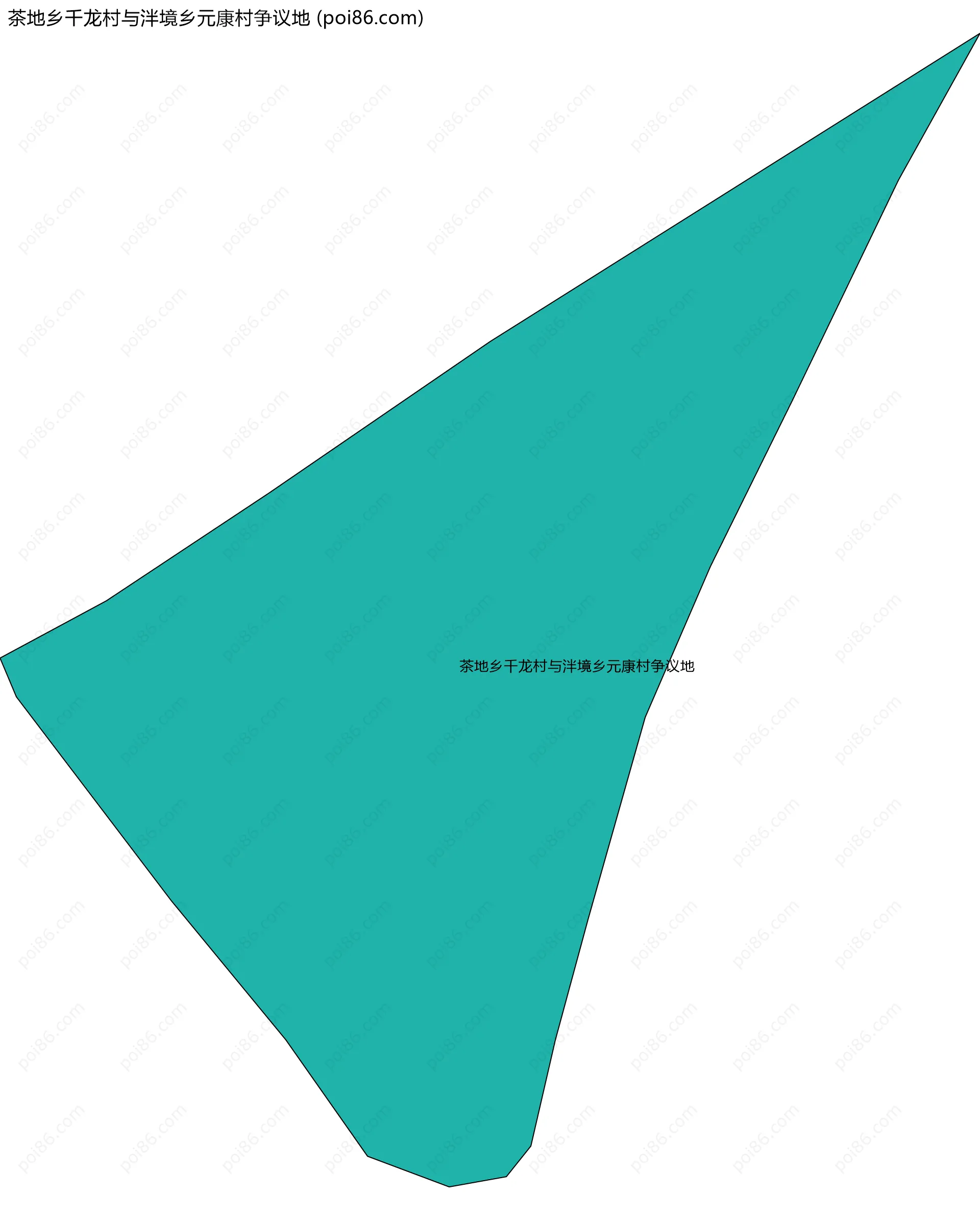 茶地乡千龙村与泮境乡元康村争议地边界地图