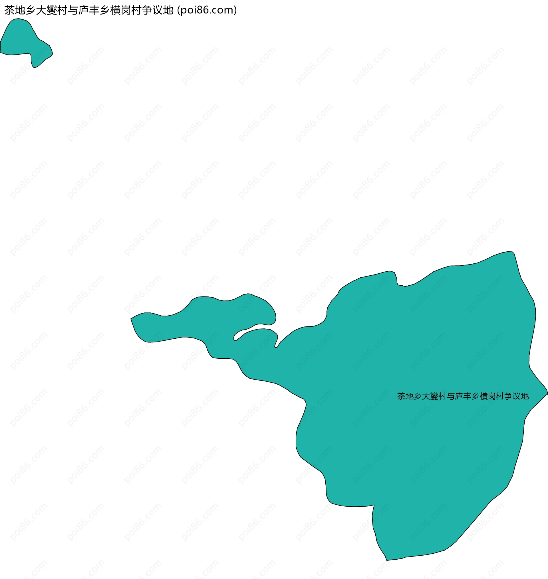 茶地乡大燮村与庐丰乡横岗村争议地边界地图