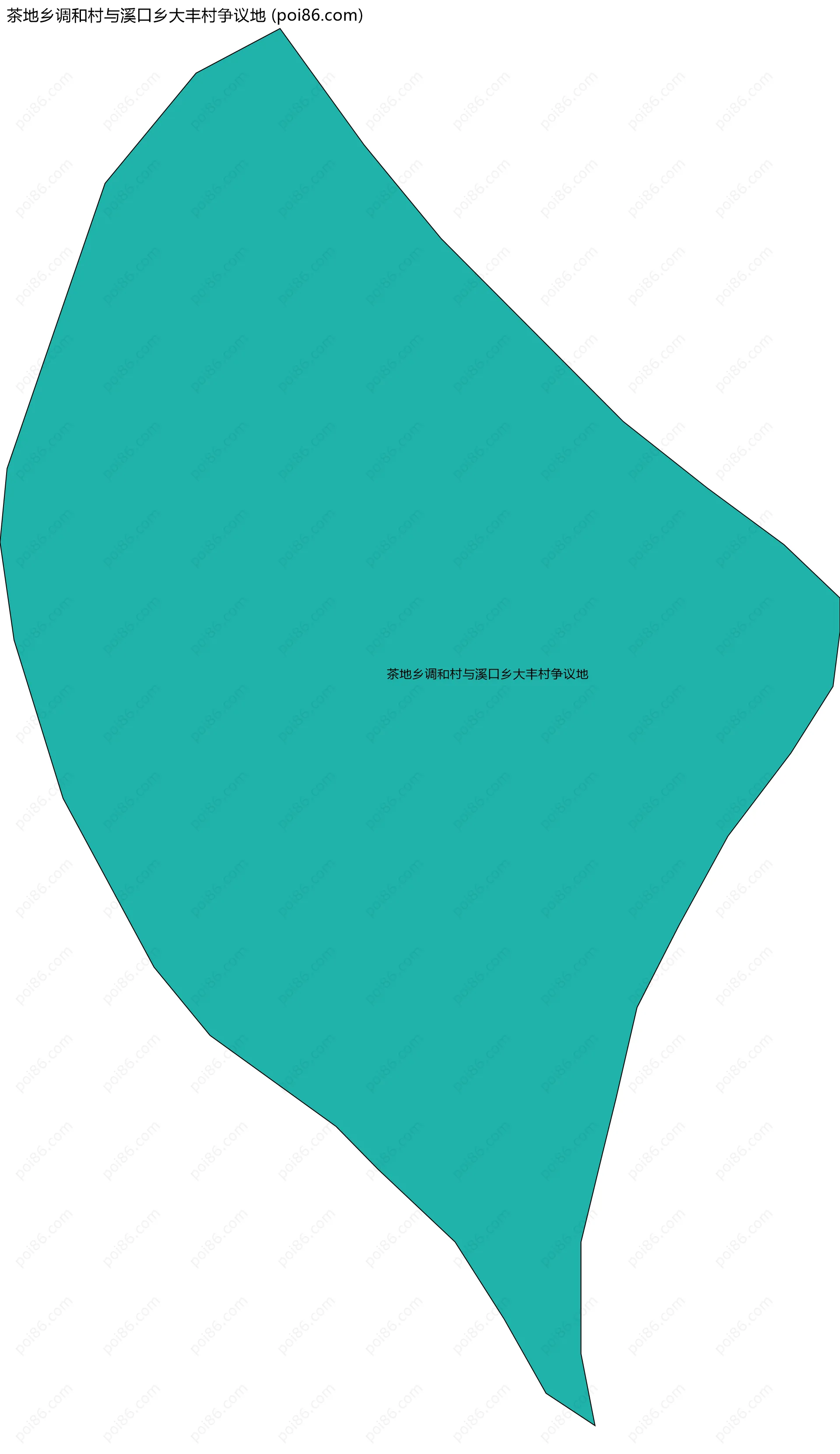 茶地乡调和村与溪口乡大丰村争议地边界地图