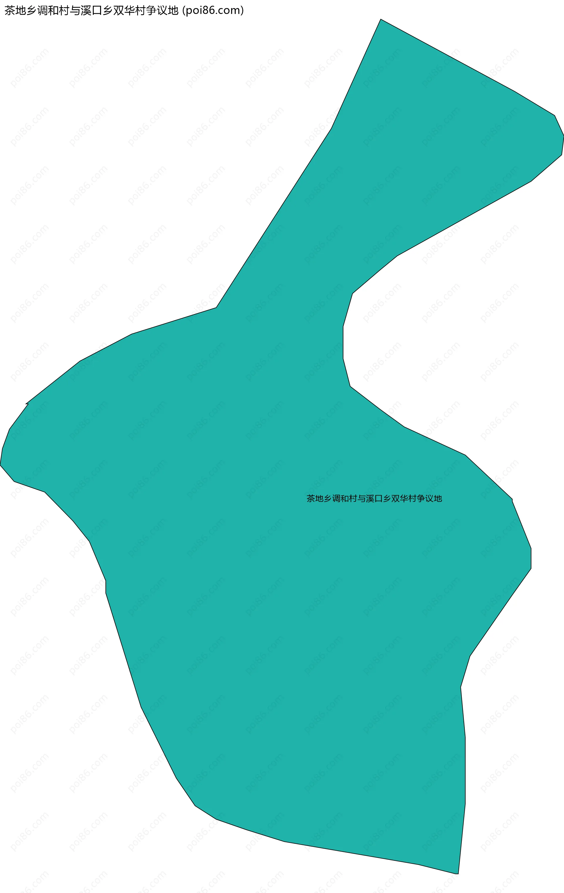 茶地乡调和村与溪口乡双华村争议地边界地图