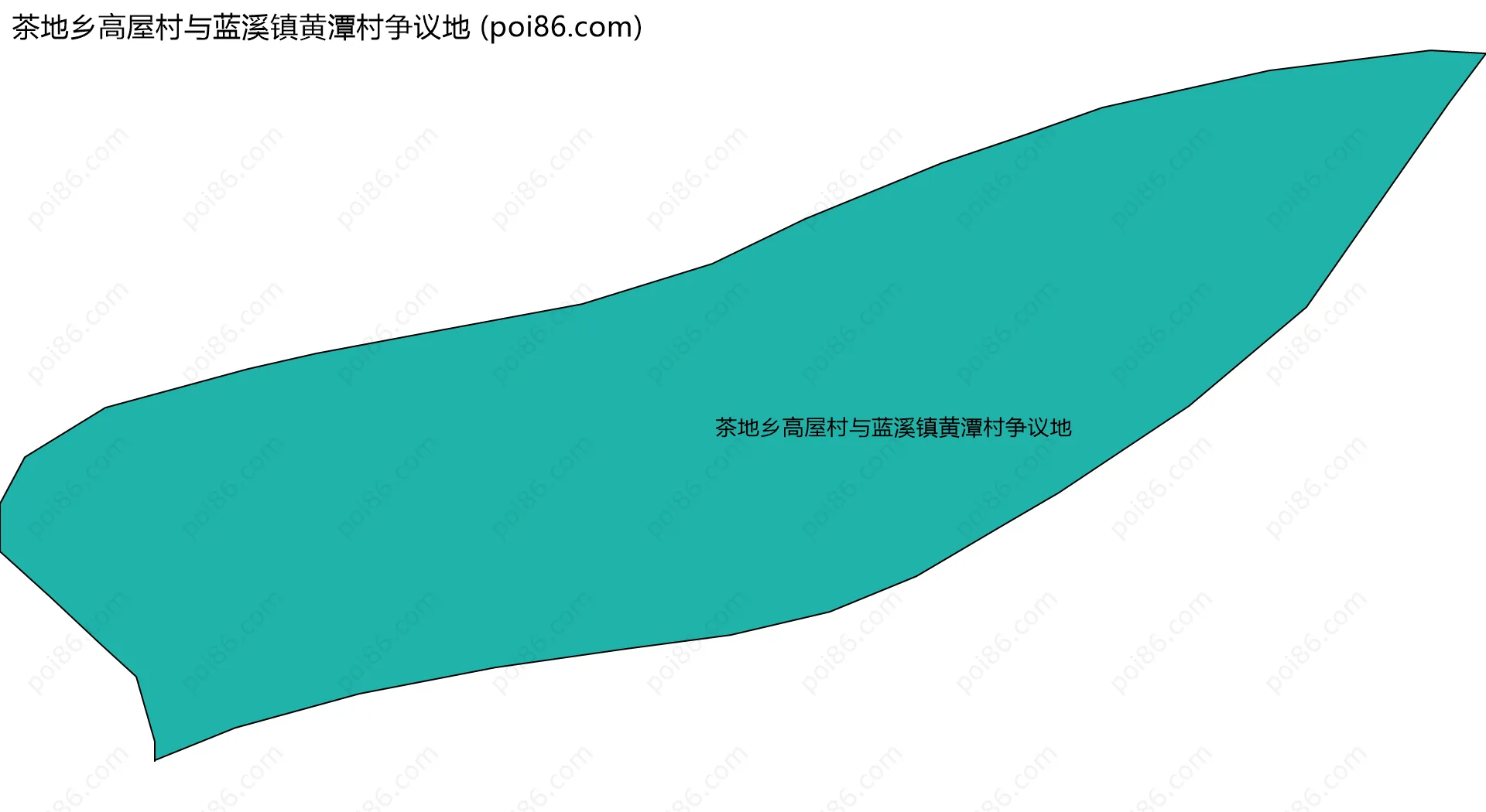 茶地乡高屋村与蓝溪镇黄潭村争议地边界地图