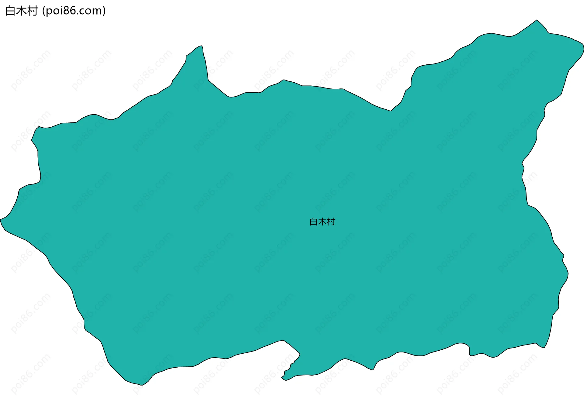 白木村边界地图