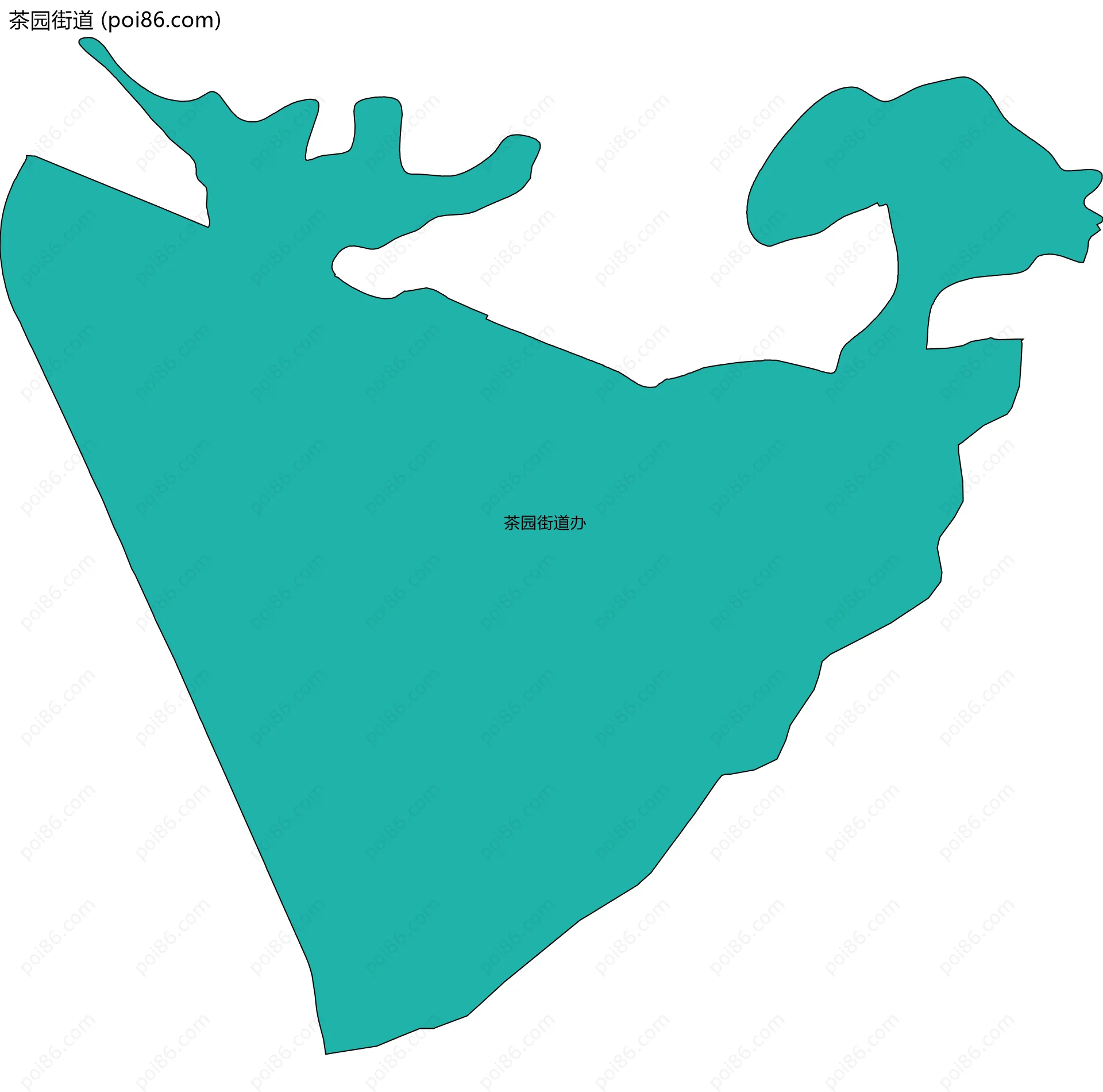 茶园街道边界地图(五级行政区划)