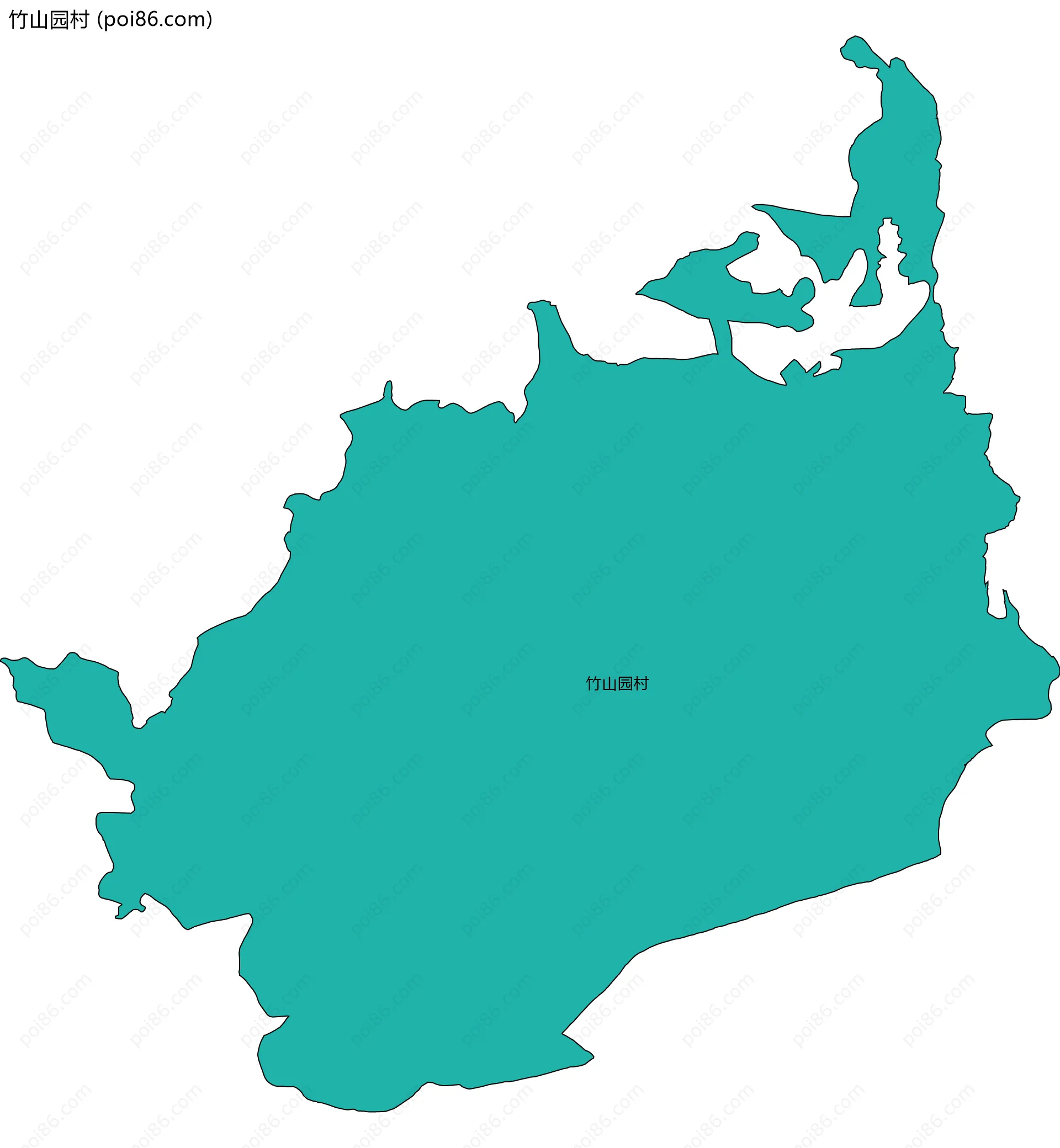 竹山园村边界地图