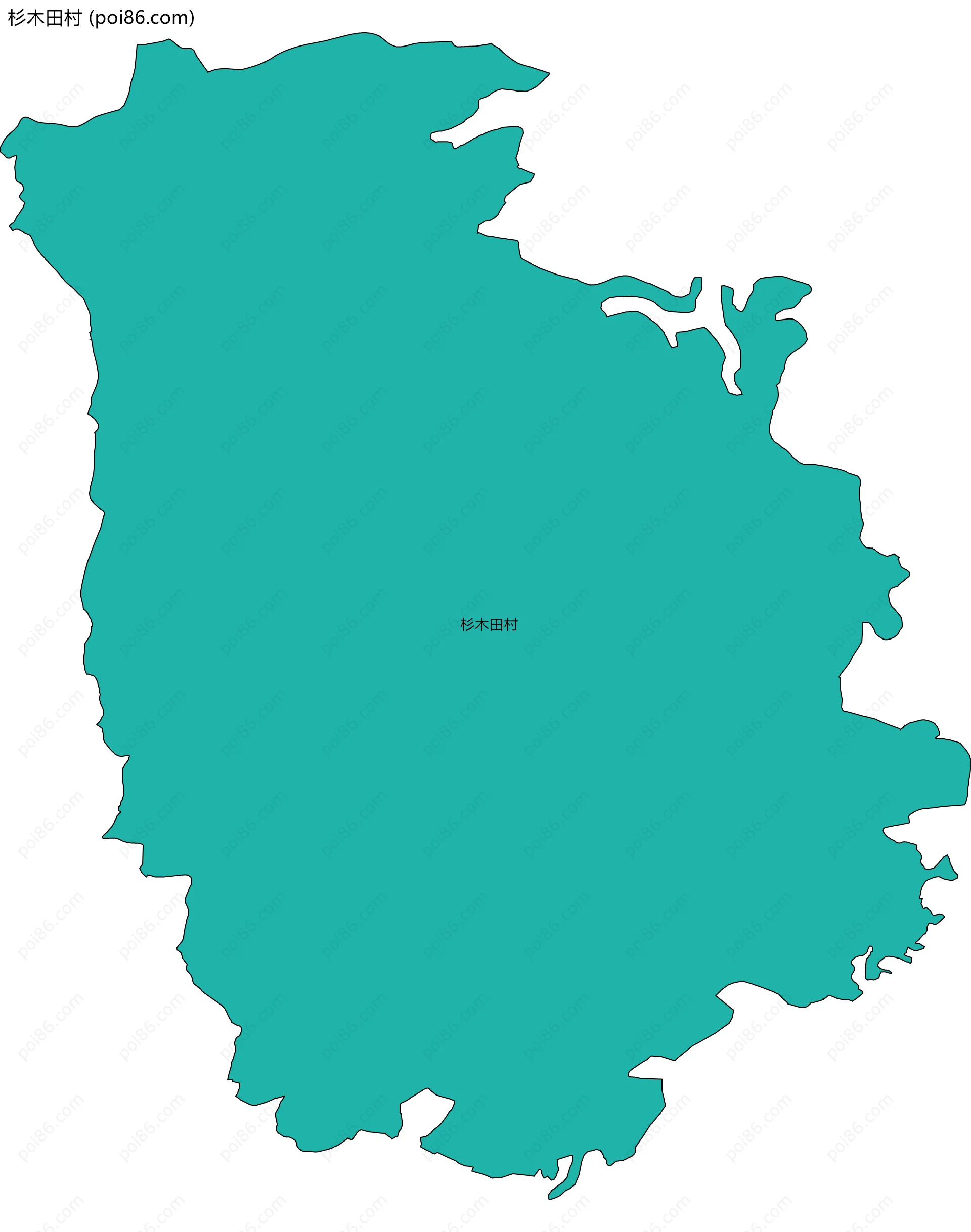 杉木田村边界地图