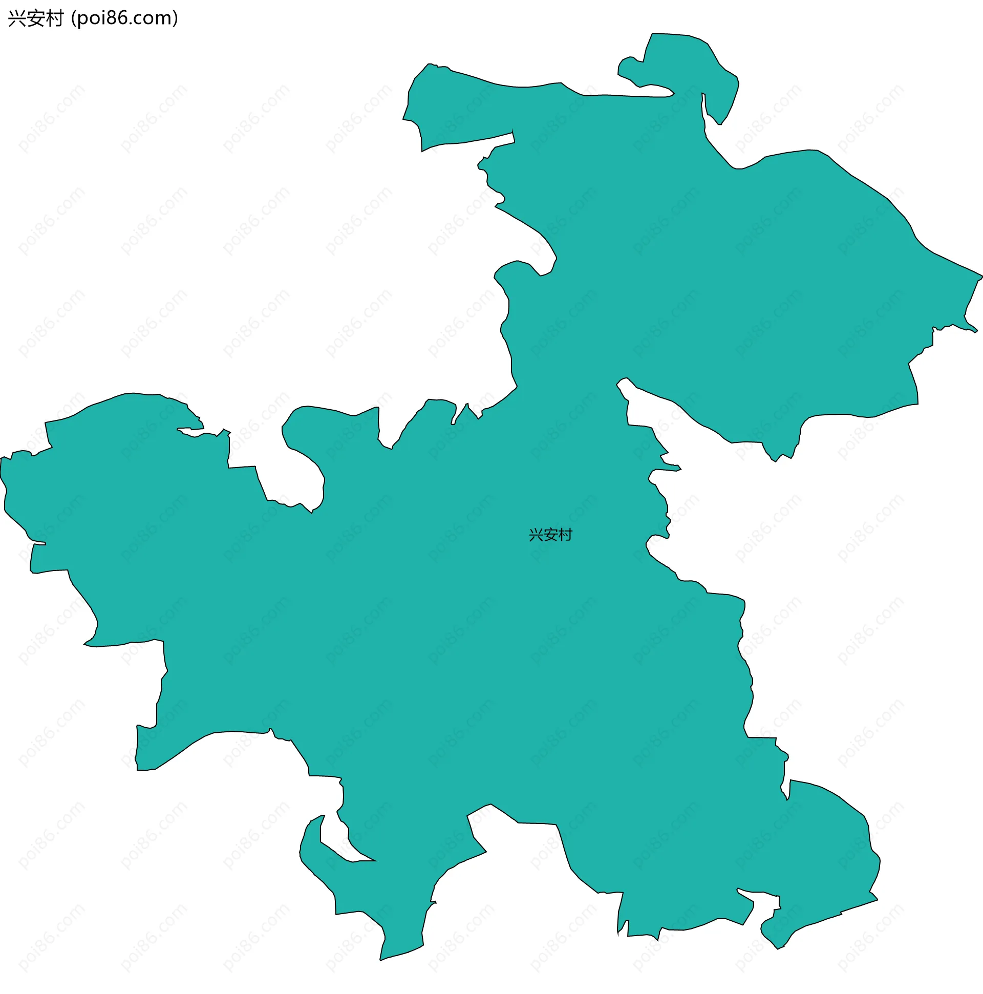 兴安村边界地图