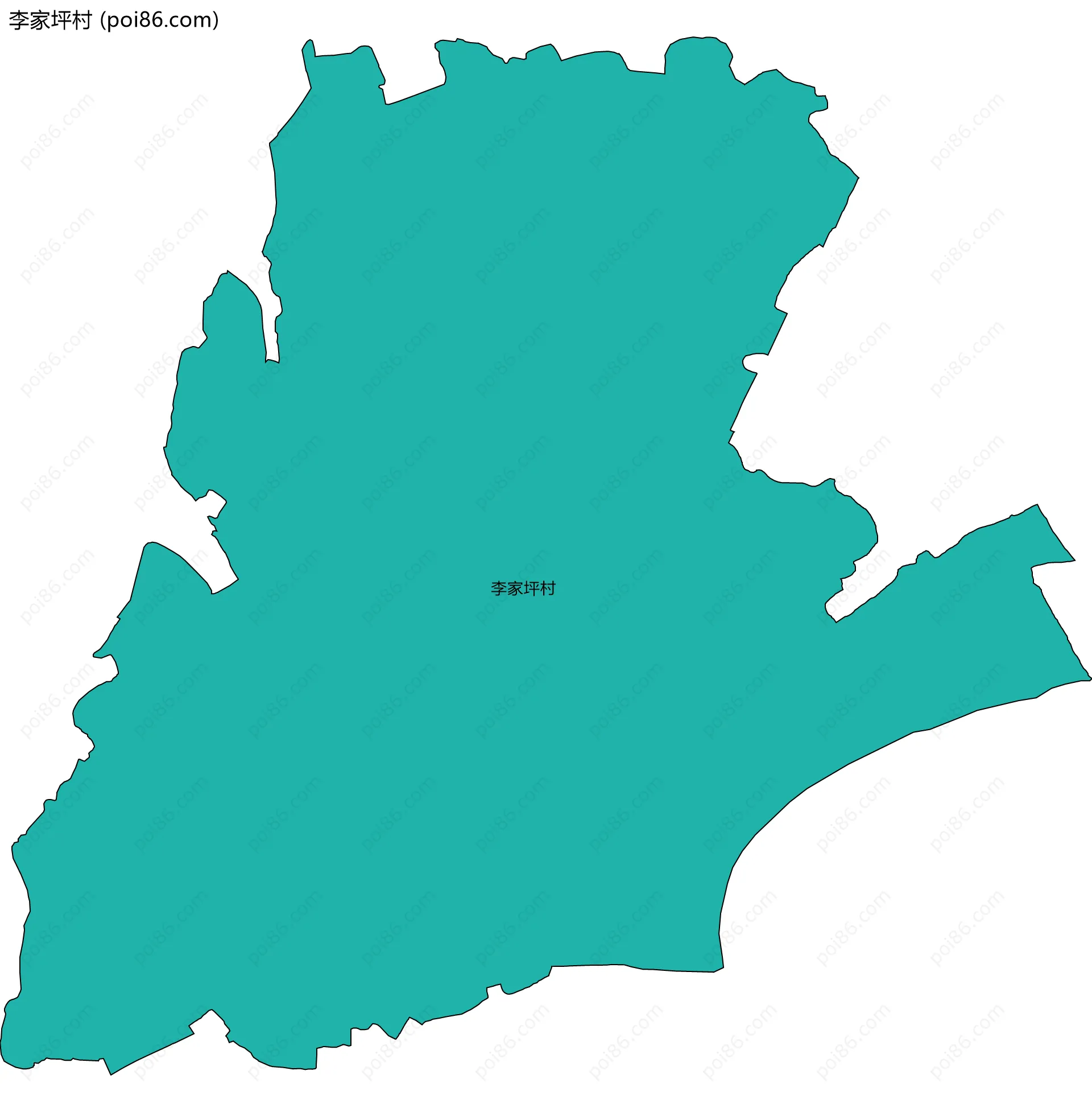 李家坪村边界地图