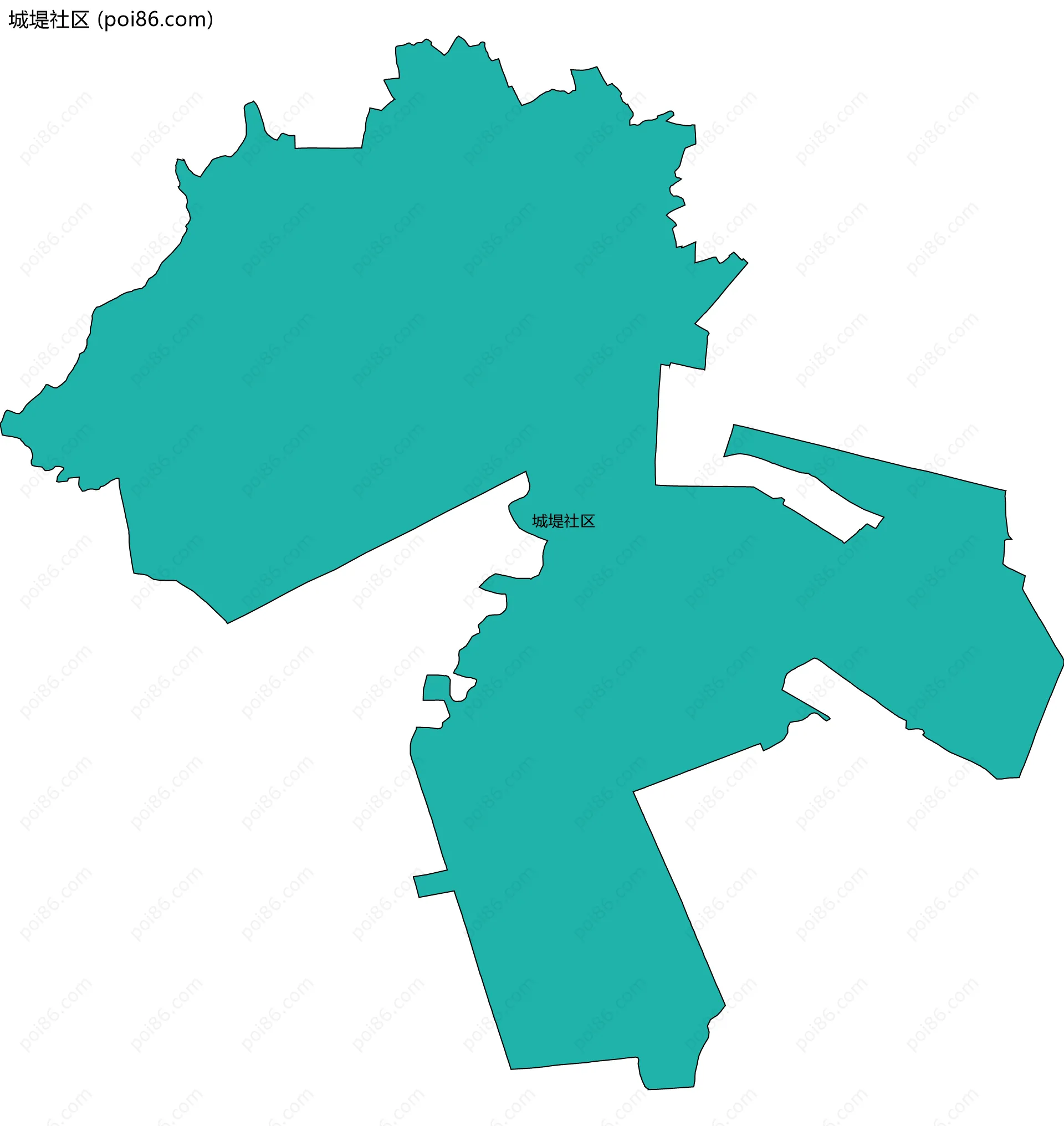 城堤社区边界地图